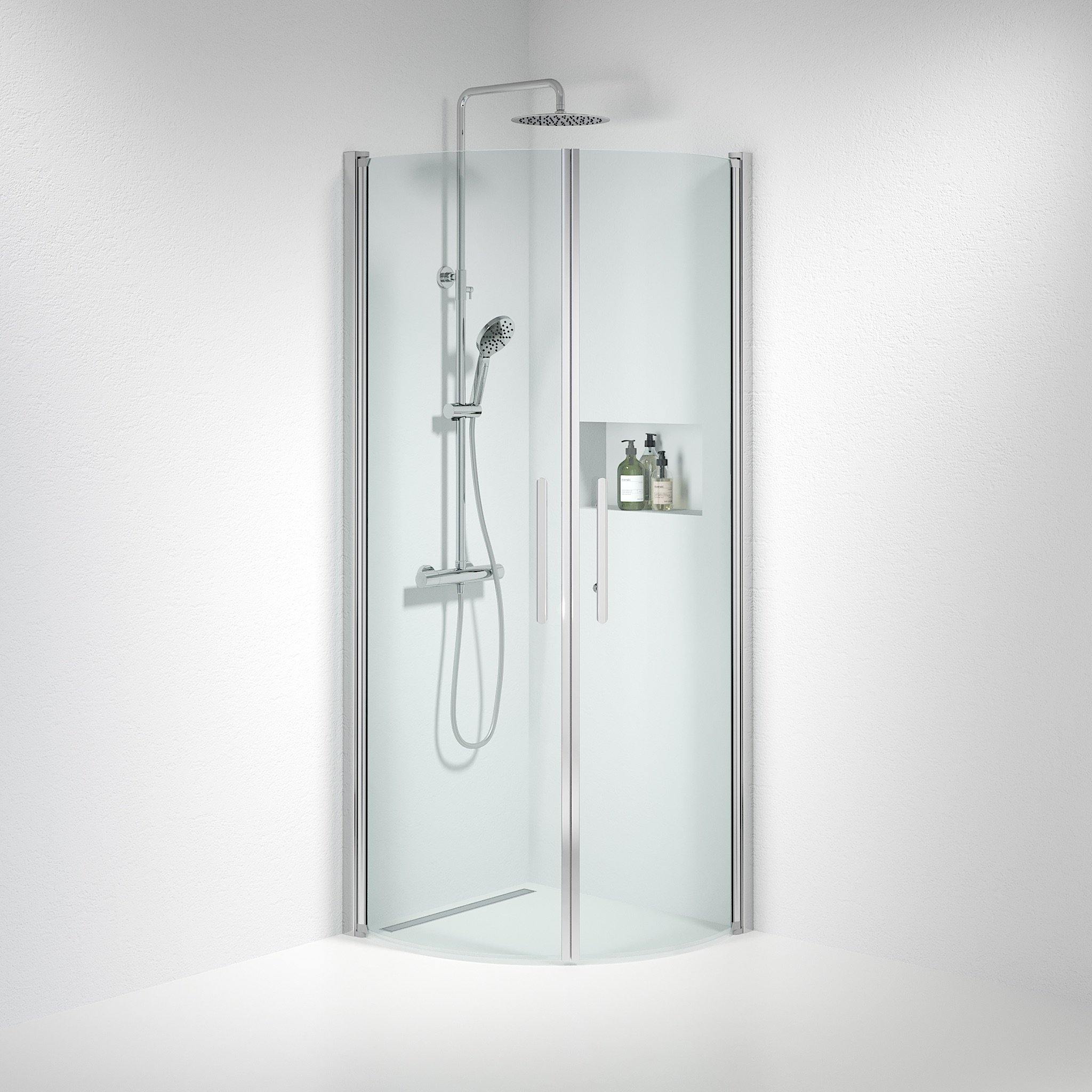 Round - Clear, Shower Enclosure Set - Code, Clear/Chrome - 80 cm - MASTERSTORE - 8595677119664 - Shower Enclosure Set - Code - 35 - 809 - 60 - 50 - 00 - 8595677119664