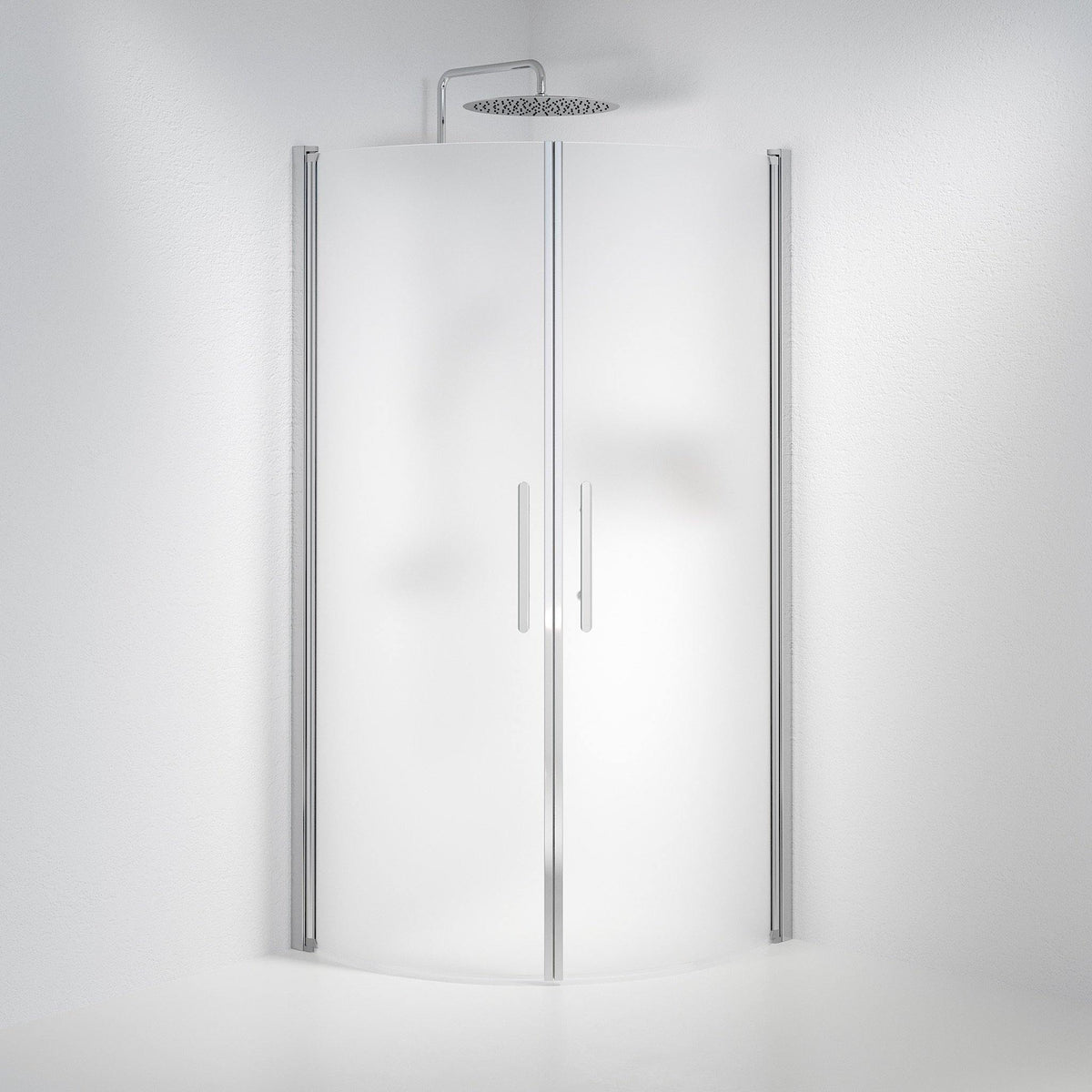 Round - Frosted, Shower Enclosure Set - Code, Matt/Chrome - 80 cm - MASTERSTORE - 8595677119701 - Shower Enclosure Set - Code - 35 - 809 - 60 - 55 - 00 - 8595677119701