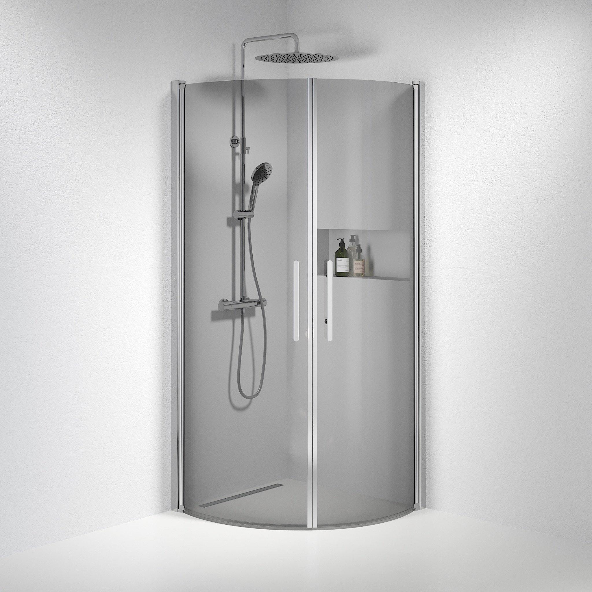 Round - Smoked, Shower Enclosure Set - Code, Smoked/Chrome - 80 cm - MASTERSTORE - 8595677119725 - Shower Enclosure Set - Code - 35 - 809 - 60 - 56 - 00 - 8595677119725