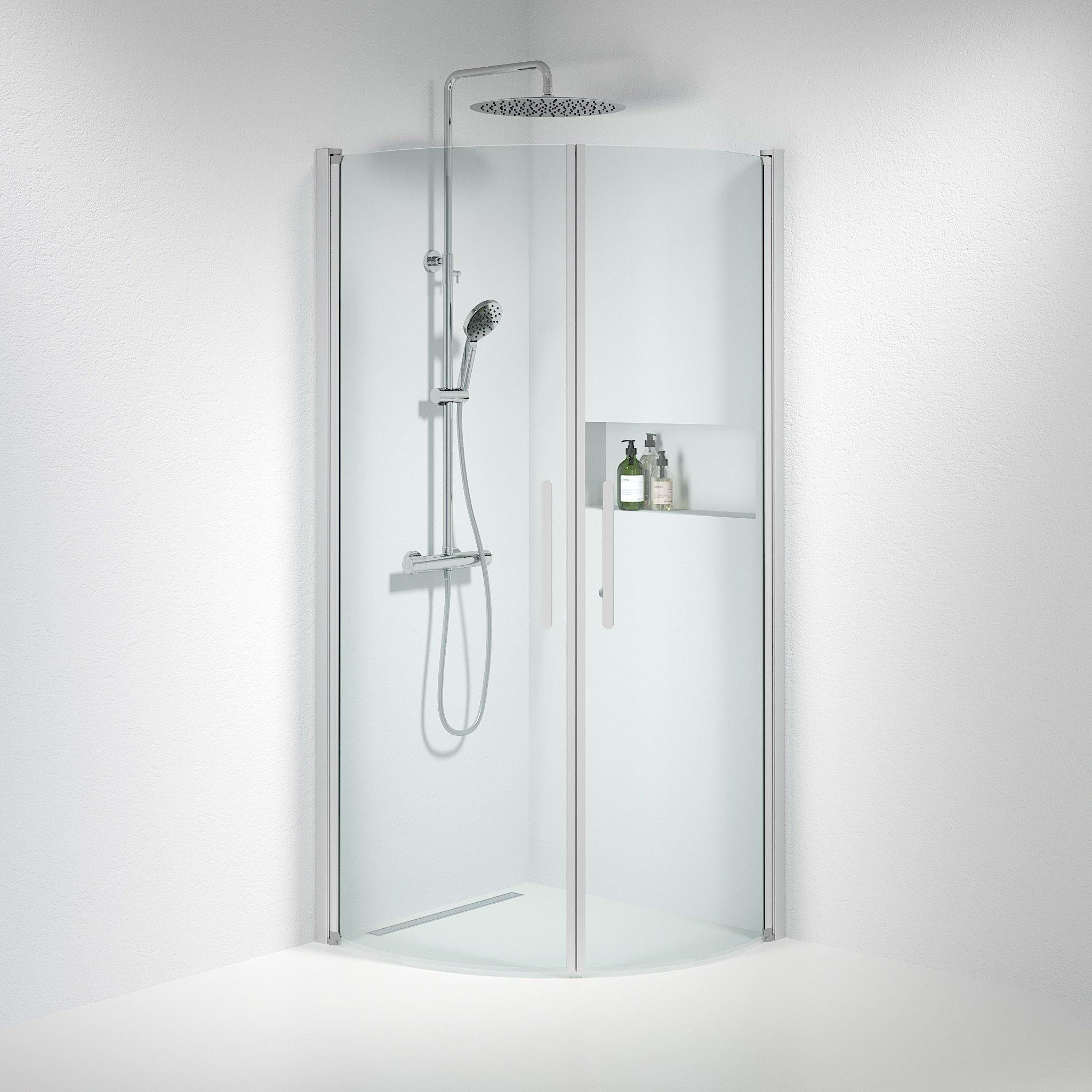 Round - Clear, Shower Enclosure Set - Code, Clear/Satin - 80 cm - MASTERSTORE - 8595677119749 - Shower Enclosure Set - Code - 35 - 809 - 67 - 50 - 00 - 8595677119749