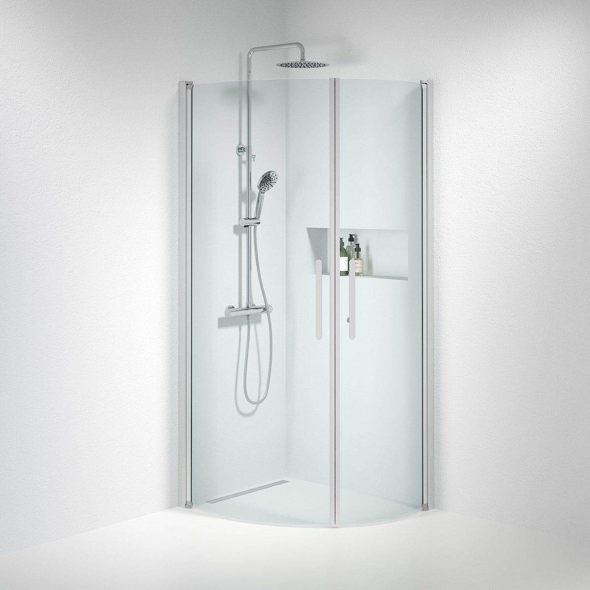 Round - Clear, Shower Enclosure Set - Code, Clear/Satin - 80 cm - MASTERSTORE - 8595677119749 - Shower Enclosure Set - Code - 35 - 809 - 67 - 50 - 00 - 8595677119749