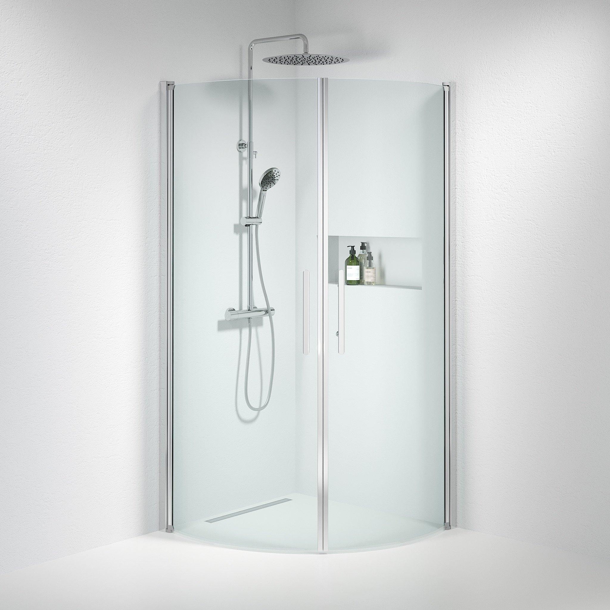 Round - Clear, Shower Enclosure Set - Code, Clear/Chrome - 90 cm - MASTERSTORE - 8595677119985 - Shower Enclosure Set - Code - 35 - 901 - 60 - 50 - 00 - 8595677119985