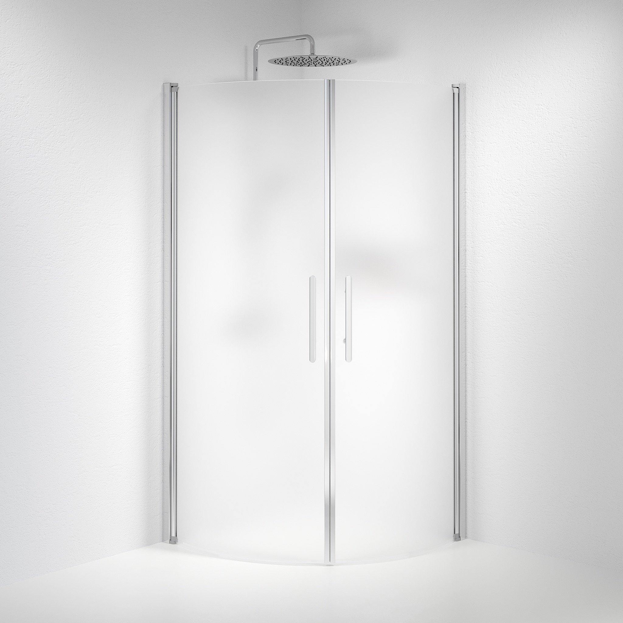 Round - Frosted, Shower Enclosure Set - Code, Matt/Chrome - 90 cm - MASTERSTORE - 8595677120004 - Shower Enclosure Set - Code - 35 - 901 - 60 - 55 - 00 - 8595677120004