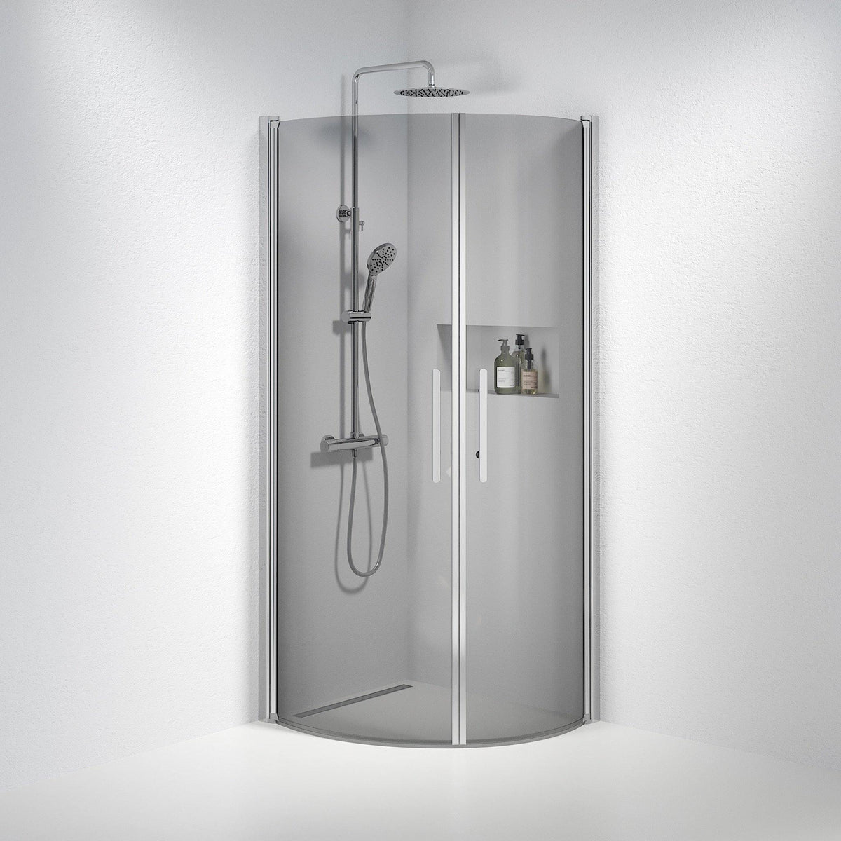 Round - Smoked, Shower Enclosure Set - Code, Smoked/Chrome - 90 cm - MASTERSTORE - 8595677120011 - Shower Enclosure Set - Code - 35 - 901 - 60 - 56 - 00 - 8595677120011