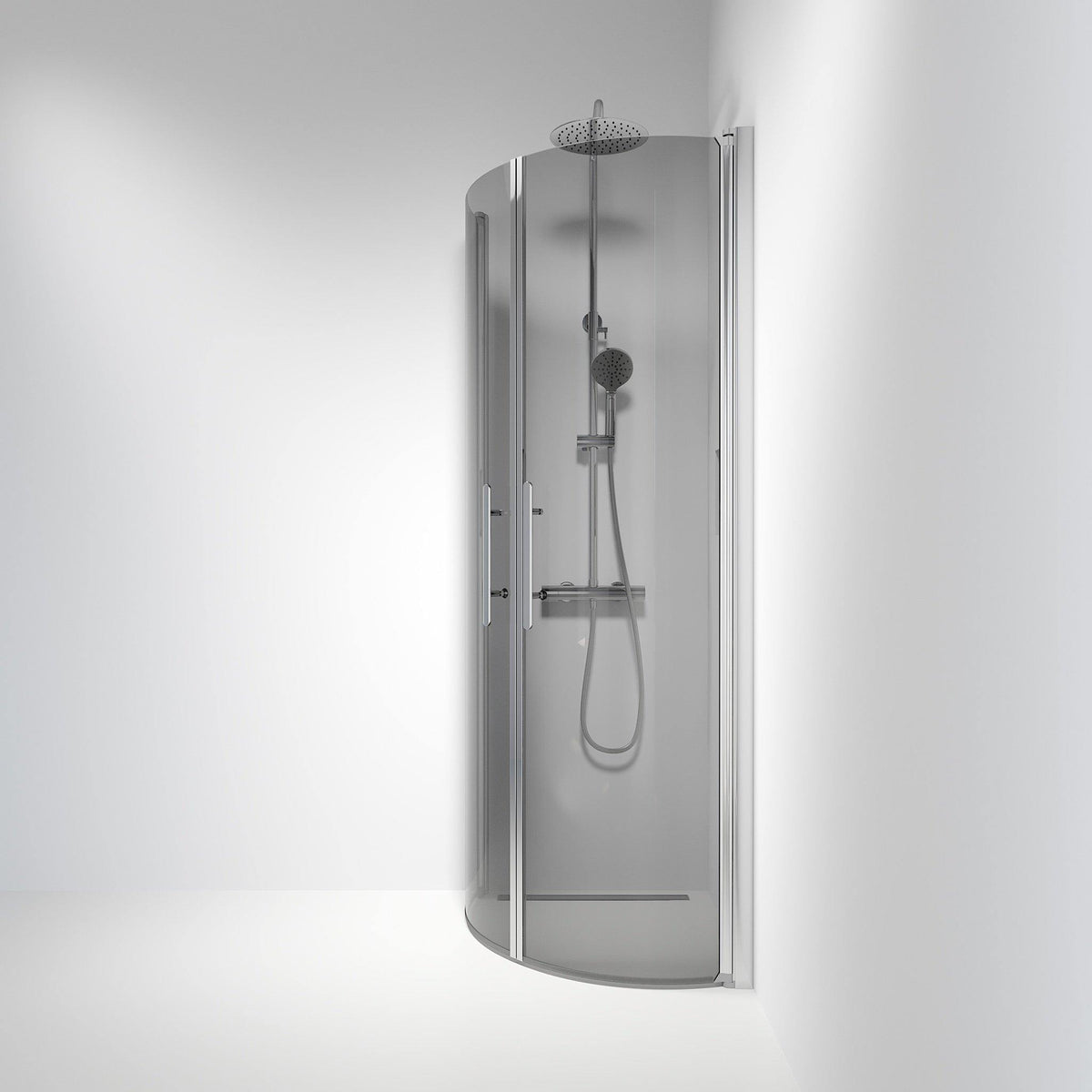 Round - Smoked, Shower Enclosure Set - Code, Smoked/Chrome - 90 cm - MASTERSTORE - 8595677120011 - Shower Enclosure Set - Code - 35 - 901 - 60 - 56 - 00 - 8595677120011