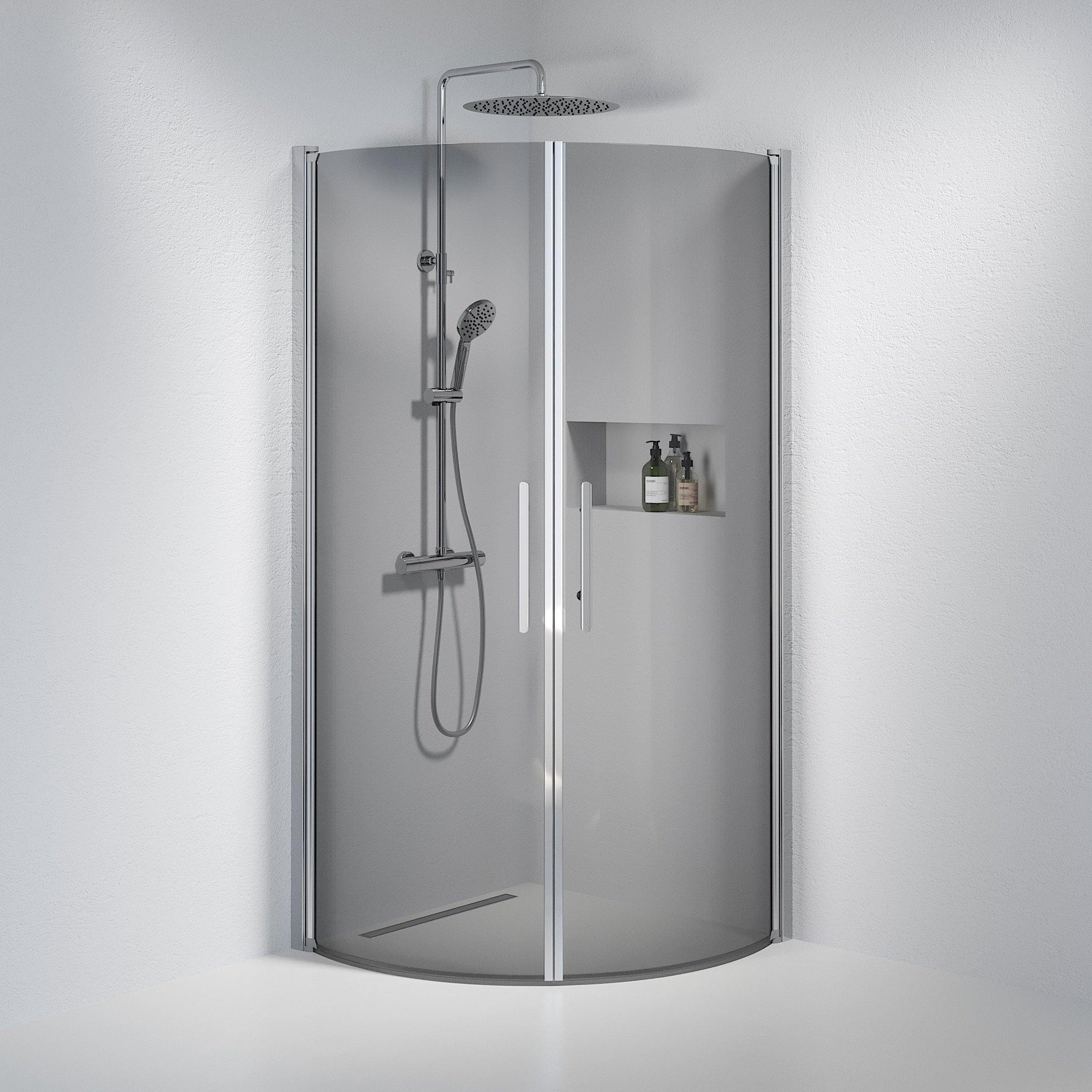 Round - Smoked, Shower Enclosure Set - Code, Smoked/Chrome - 90 cm - MASTERSTORE - 8595677120011 - Shower Enclosure Set - Code - 35 - 901 - 60 - 56 - 00 - 8595677120011