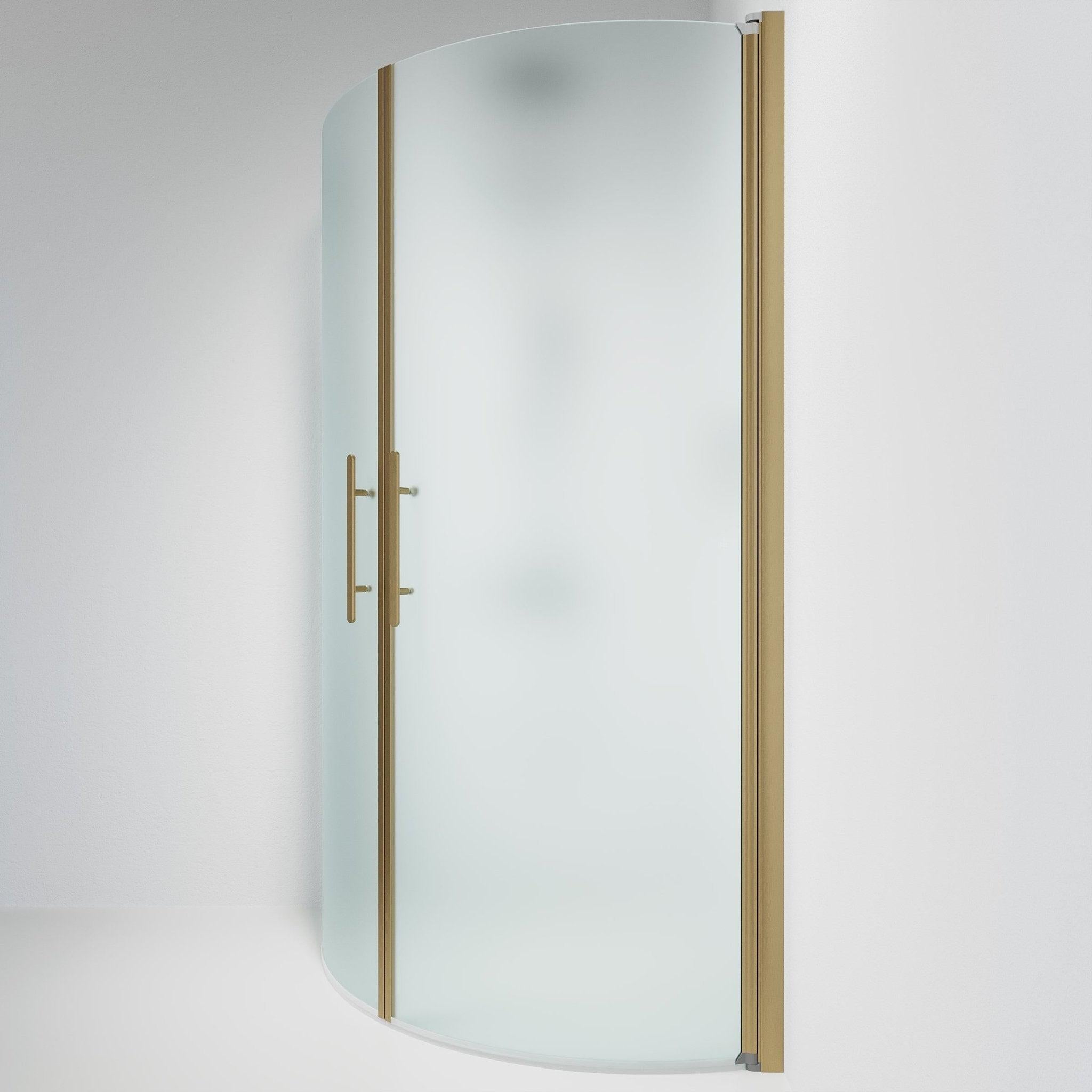Round - Frosted, Shower Enclosure Set - Code, Matt/Bronze - 90 cm - MASTERSTORE - 8595677155242 - Shower Enclosure Set - Code - 35 - 901 - 70 - 55 - 00 - 8595677155242