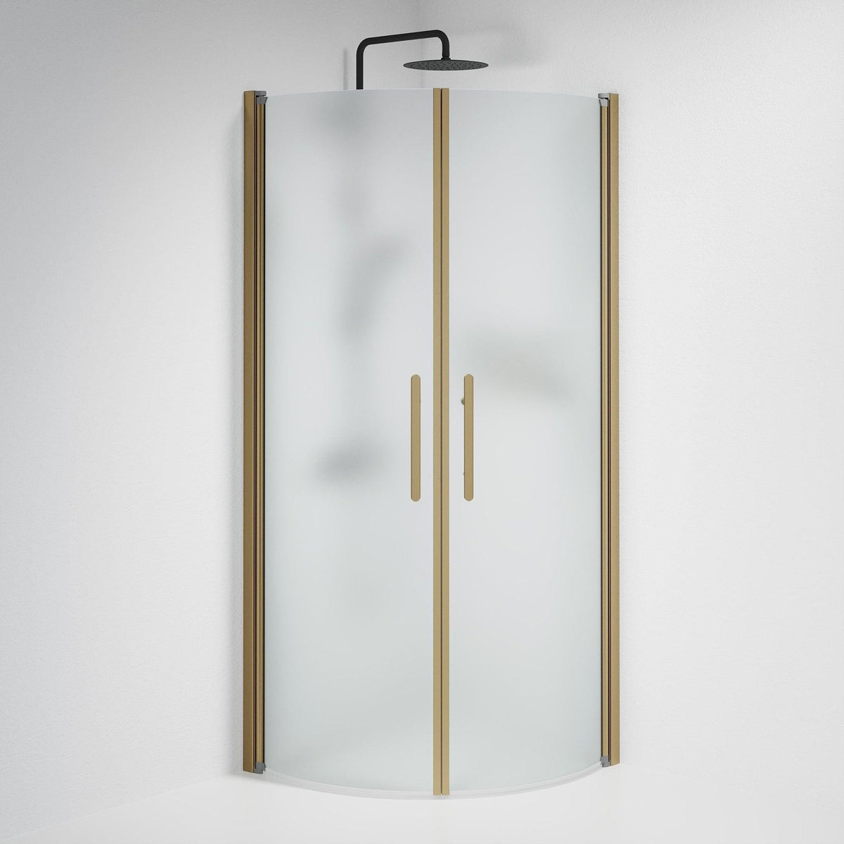 Round - Frosted, Shower Enclosure Set - Code, Matt/Bronze - 90 cm - MASTERSTORE - 8595677155242 - Shower Enclosure Set - Code - 35 - 901 - 70 - 55 - 00 - 8595677155242