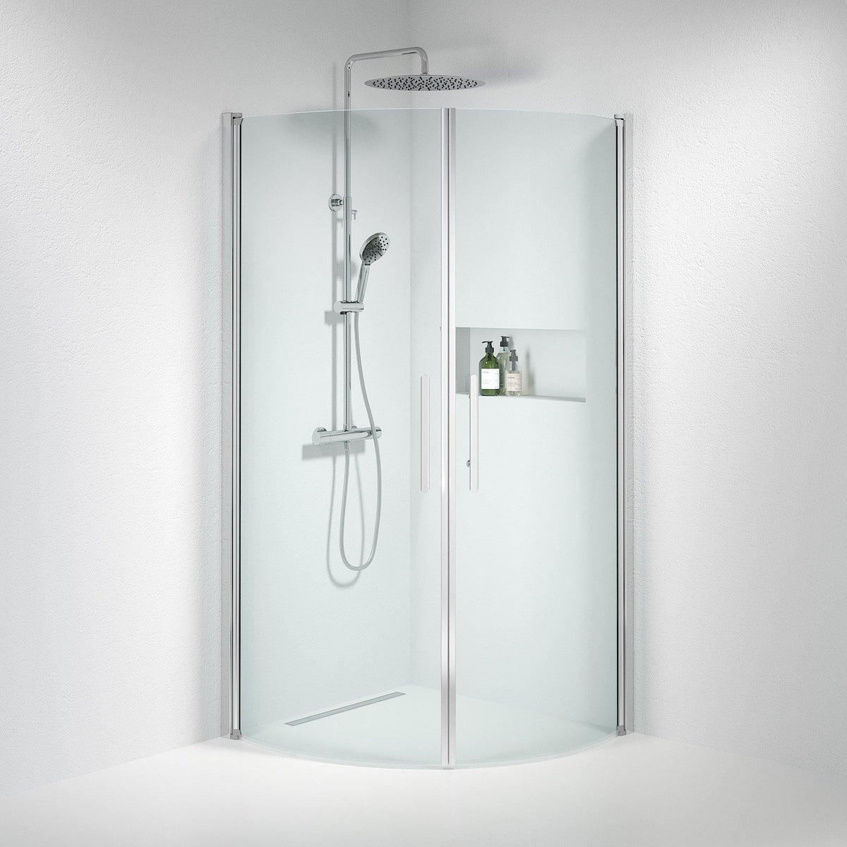 Round - Clear, Shower Enclosure Set - Code, Clear/Chrome - 90 cm - MASTERSTORE - 8595677119862 - Shower Enclosure Set - Code - 35 - 909 - 60 - 50 - 00 - 8595677119862