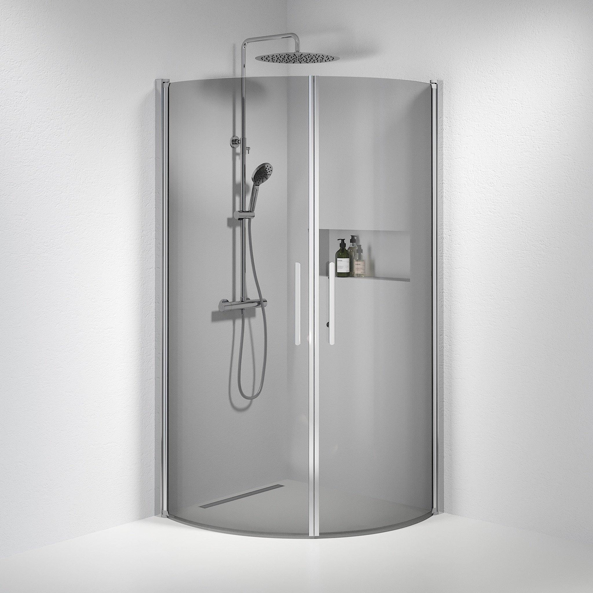 Round - Smoked, Shower Enclosure Set - Code, Smoked/Chrome - 90 cm - MASTERSTORE - 8595677119893 - Shower Enclosure Set - Code - 35 - 909 - 60 - 56 - 00 - 8595677119893