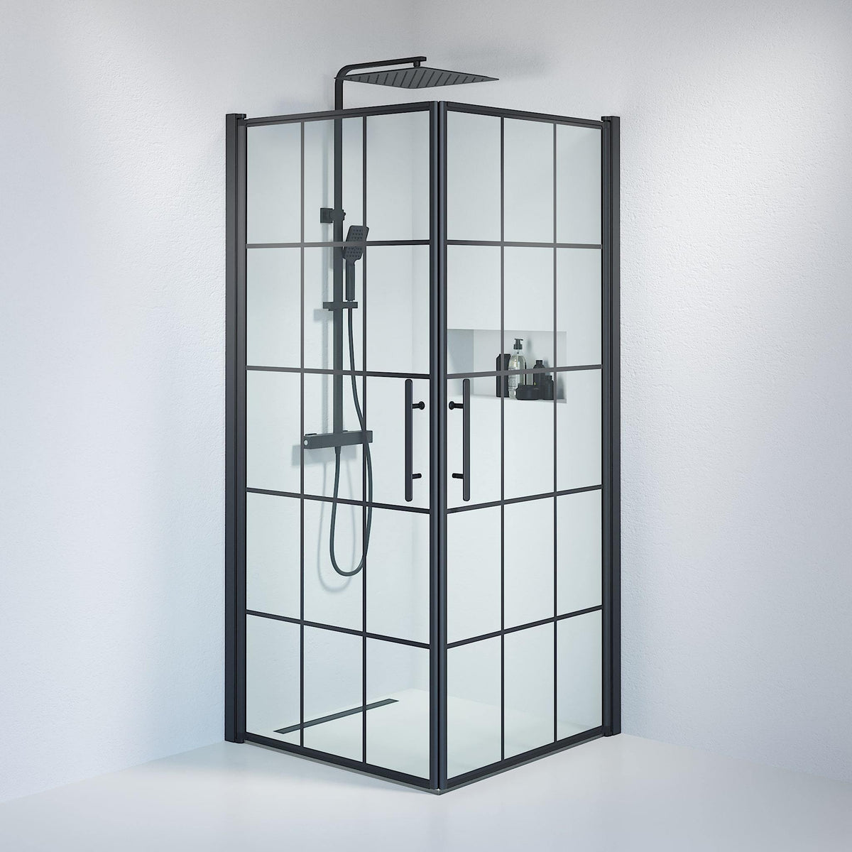 Square - Frames, Shower Enclosure Set - Code, Frame/Black - 100 cm - MASTERSTORE - 8595677121261 - Shower Enclosure Set - Code - 36 - 101 - 02 - 49 - 01 - 8595677121261