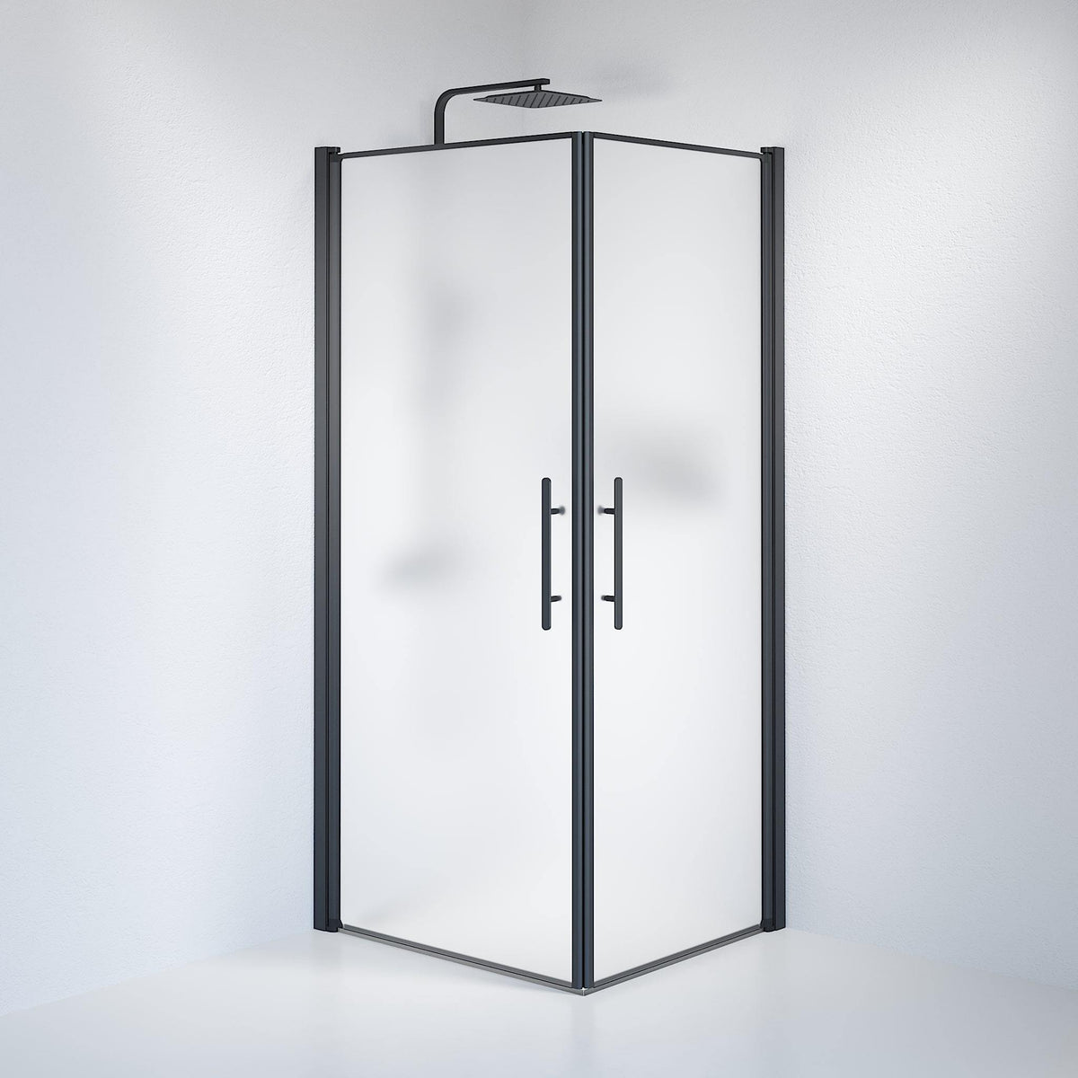 Square - Frosted, Shower Enclosure Set - Code, Matt/Black - 100 cm - MASTERSTORE - 8595677121247 - Shower Enclosure Set - Code - 36 - 101 - 02 - 55 - 00 - 8595677121247