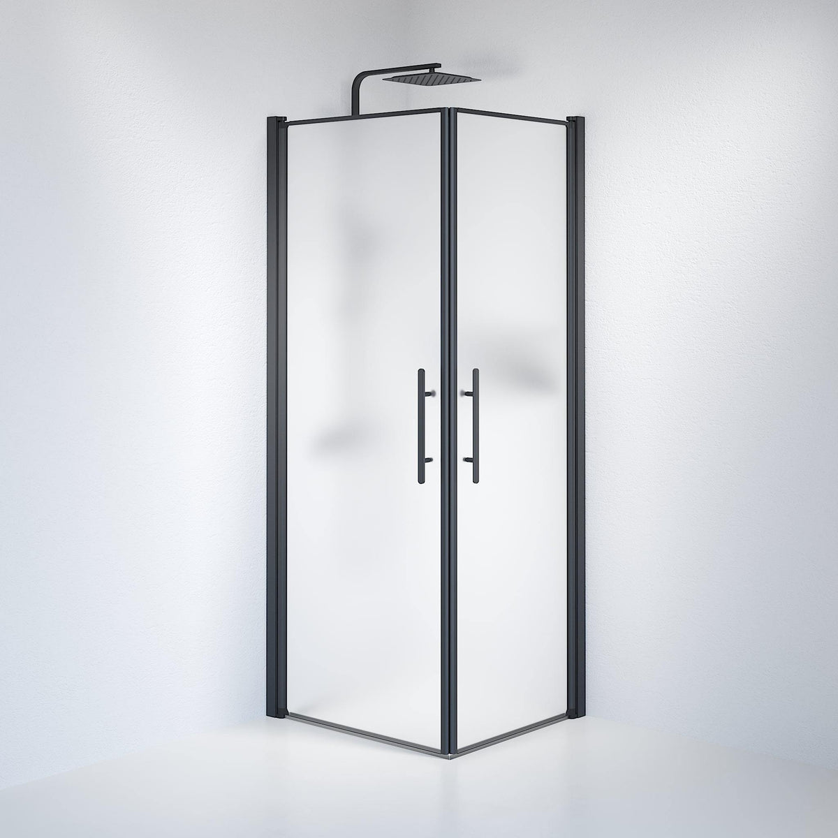 Square - Frosted, Shower Enclosure Set - Code, Matt/Black - 100 cm - MASTERSTORE - 8595677121247 - Shower Enclosure Set - Code - 36 - 101 - 02 - 55 - 00 - 8595677121247
