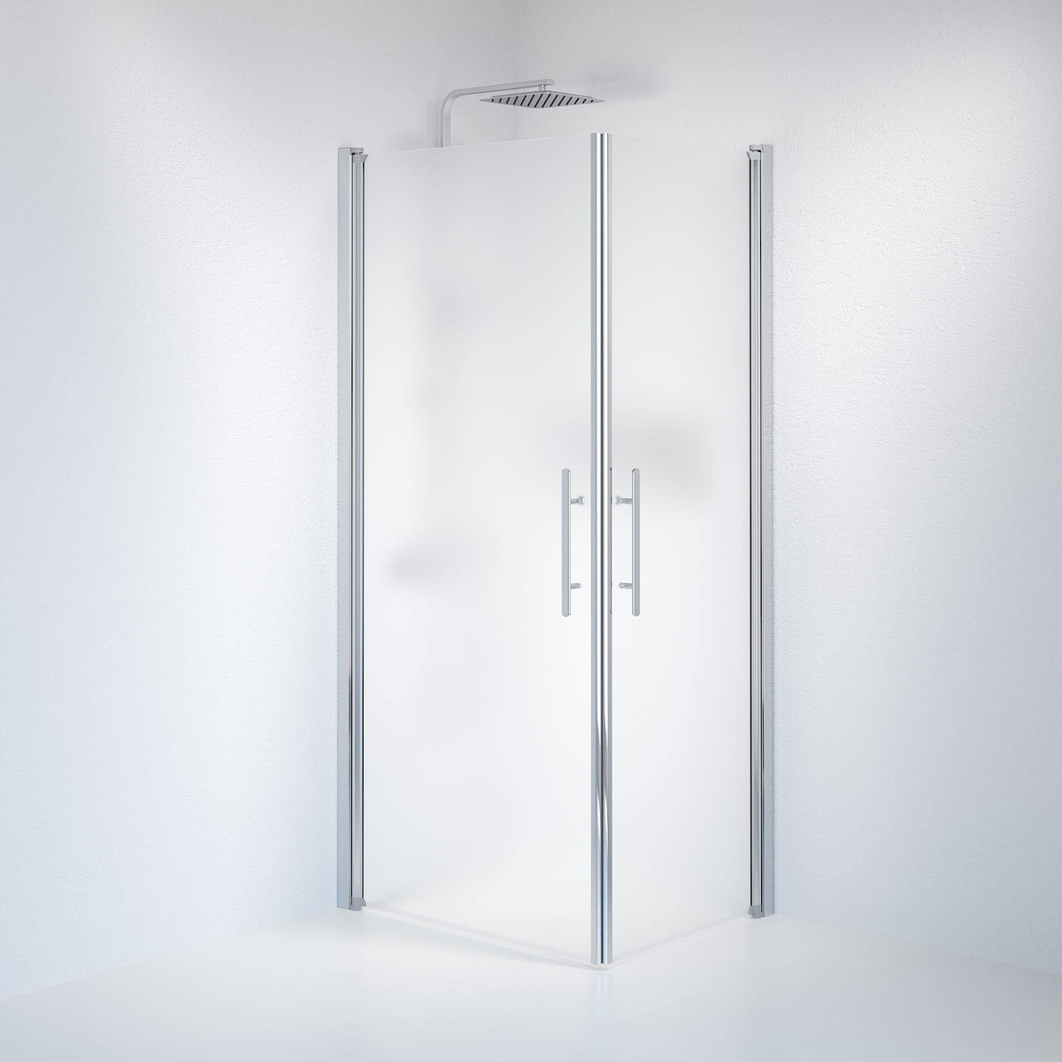 Square - Frosted, Shower Enclosure Set - Code, Matt/Chrome - 100 cm - MASTERSTORE - 8595677121292 - Shower Enclosure Set - Code - 36 - 101 - 60 - 55 - 00 - 8595677121292