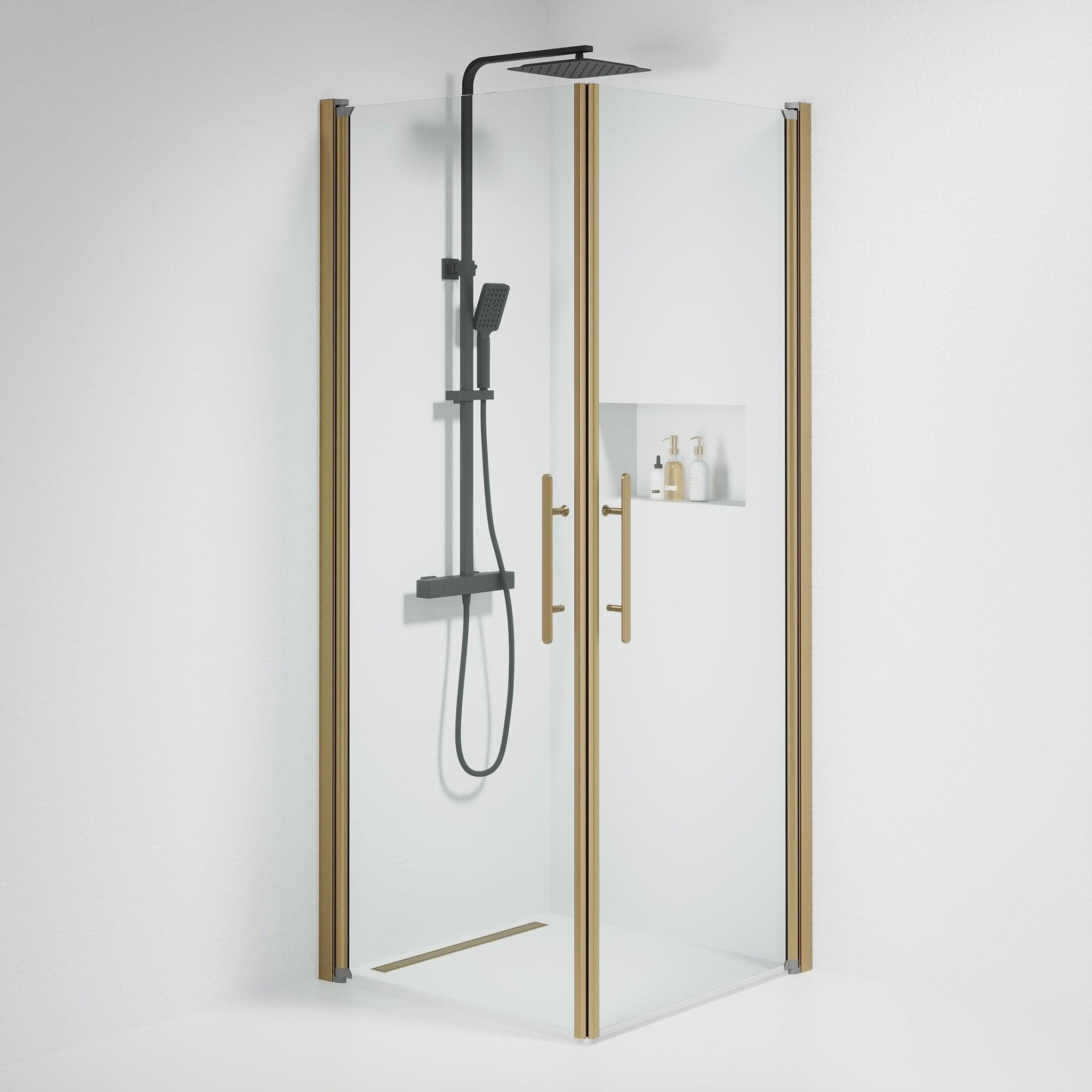 Square - Clear, Shower Enclosure Set - Code, Clear/Bronze - 100 cm - MASTERSTORE - 8595677155358 - Shower Enclosure Set - Code - 36 - 101 - 70 - 50 - 00 - 8595677155358