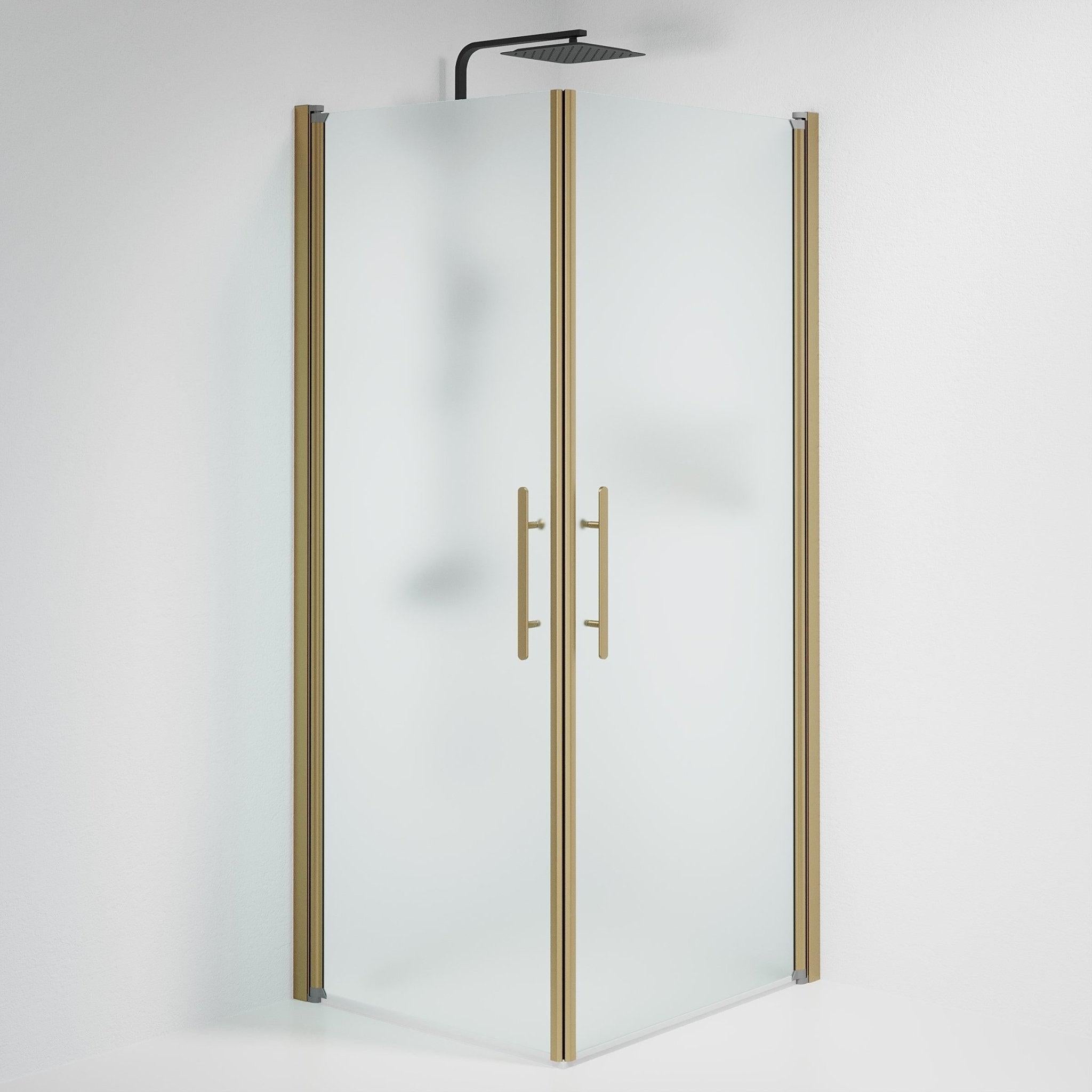Square - Frosted, Shower Enclosure Set - Code, Matt/Bronze - 100 cm - MASTERSTORE - 8595677155457 - Shower Enclosure Set - Code - 36 - 101 - 70 - 55 - 00 - 8595677155457