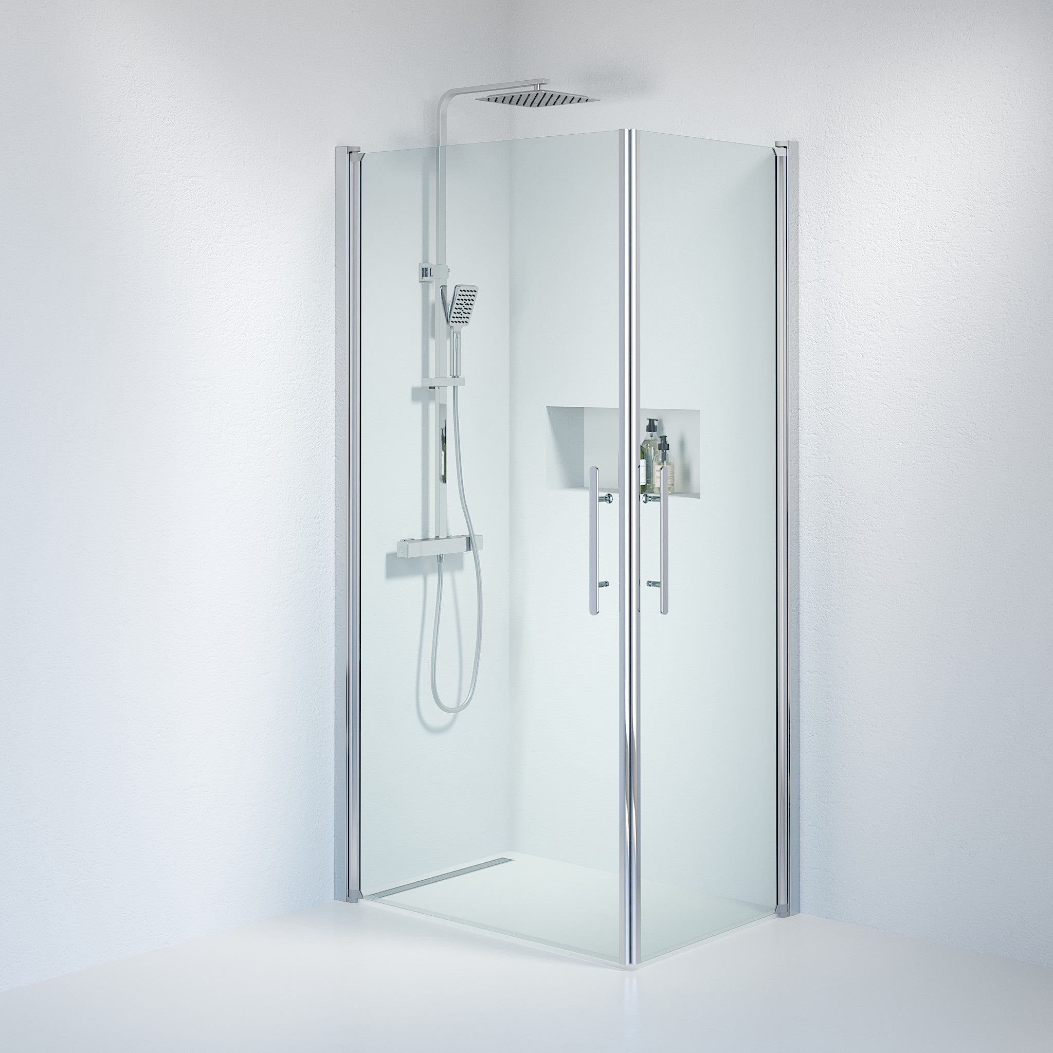Square - Clear, Shower Enclosure Set - Code, Clear/Chrome - 70 cm - MASTERSTORE - 8595677120233 - Shower Enclosure Set - Code - 36 - 701 - 60 - 50 - 00 - 8595677120233