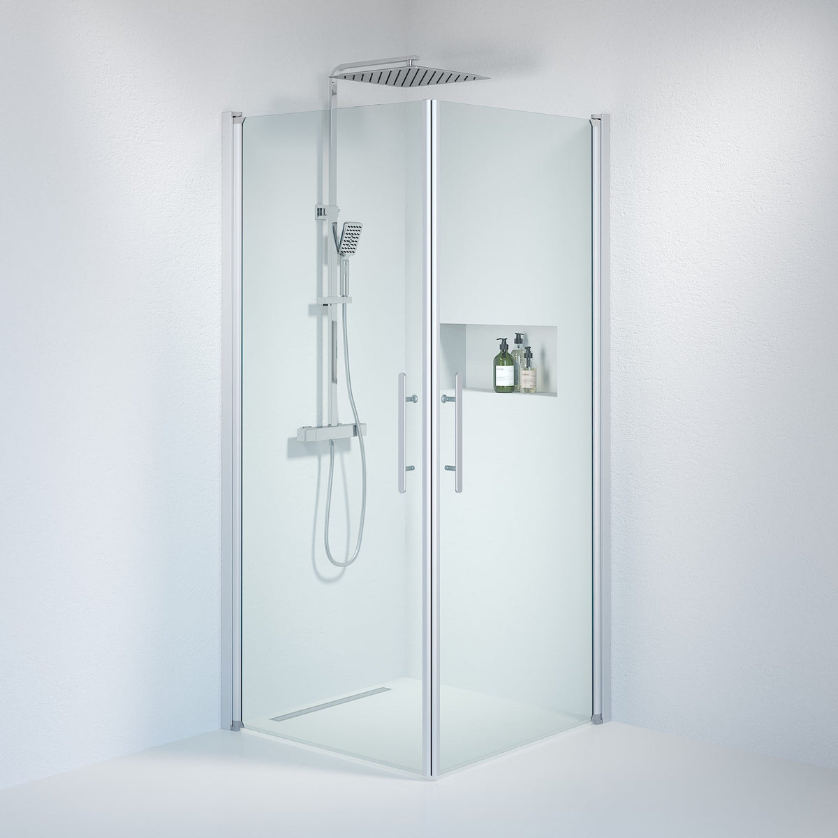 Square - Clear, Shower Enclosure Set - Code, Clear/Satin - 70 cm - MASTERSTORE - 8595677120271 - Shower Enclosure Set - Code - 36 - 701 - 67 - 50 - 00 - 8595677120271