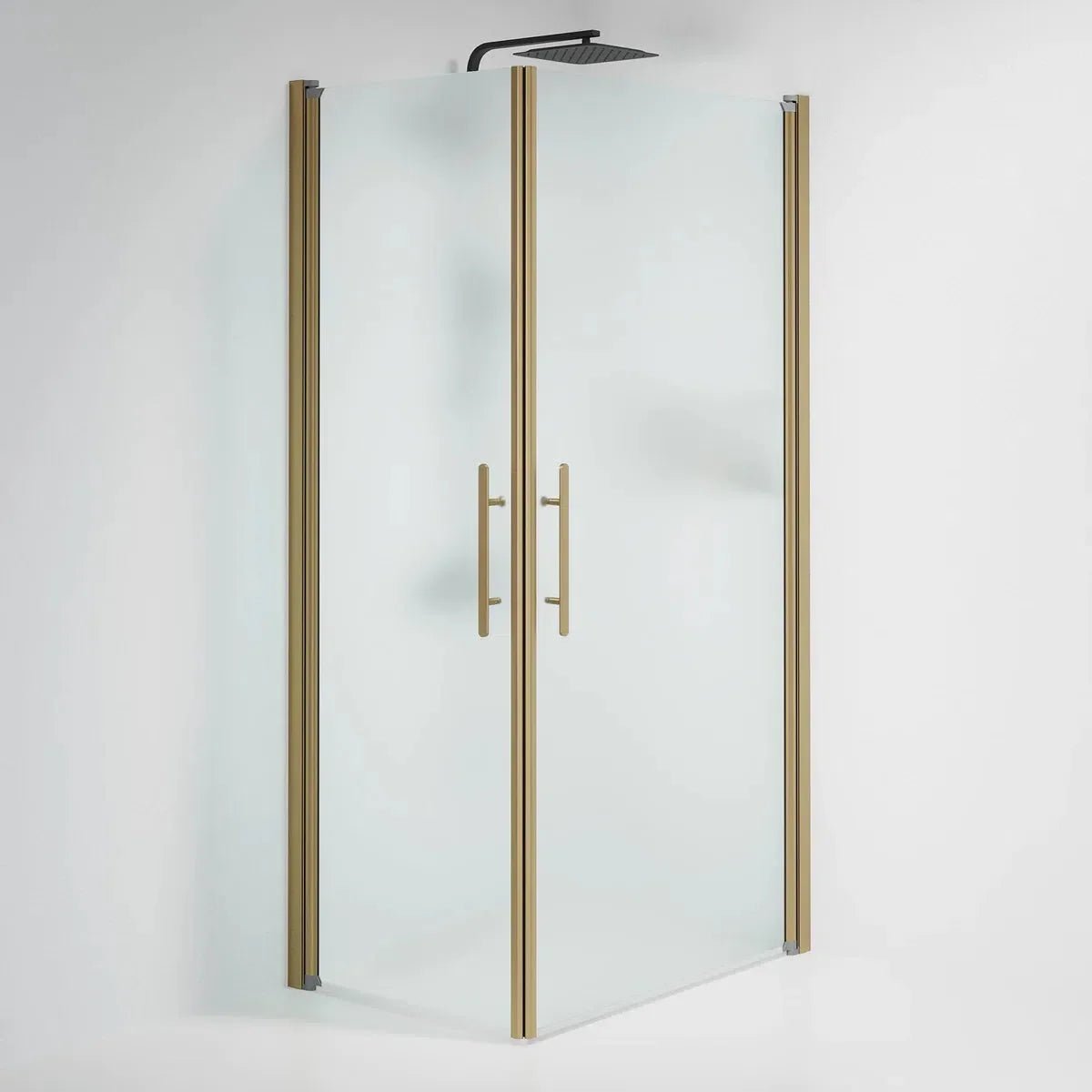 Vänern Duschhörn, Rak, Frostat Glas, Brons Profil - Duschhörna - BATH DELUXE - PRESTIGE - 36 - 701 - 70 - 55 - 00 - BATHDELUXE SWEDEN