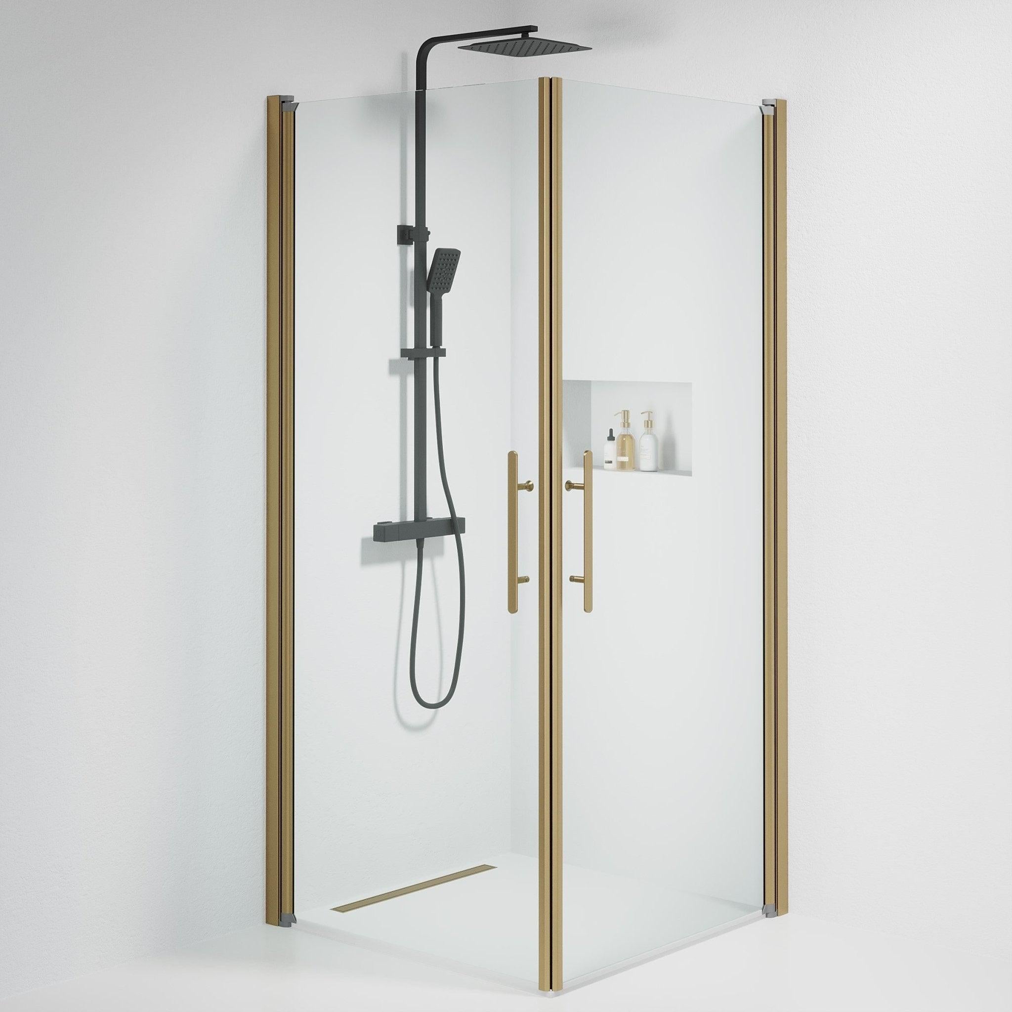 Square - Clear, Shower Enclosure Set - Code, Clear/Bronze - 70 cm - MASTERSTORE - 8595677155266 - Shower Enclosure Set - Code - 36 - 707 - 70 - 50 - 00 - 8595677155266