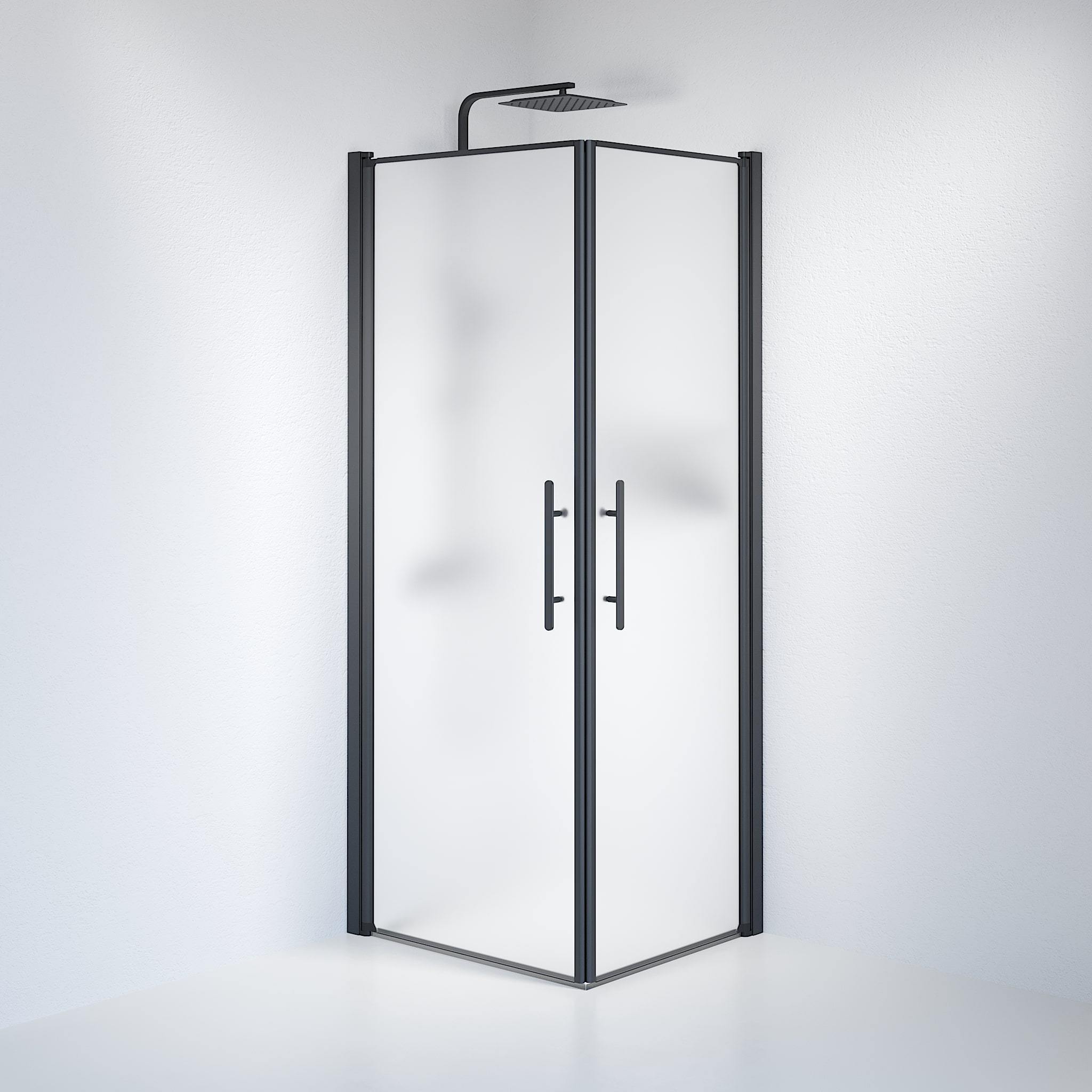 Square - Frosted, Shower Enclosure Set - Code, Matt/Black - 70 cm - MASTERSTORE - 8595677120332 - Shower Enclosure Set - Code - 36 - 708 - 02 - 55 - 00 - 8595677120332