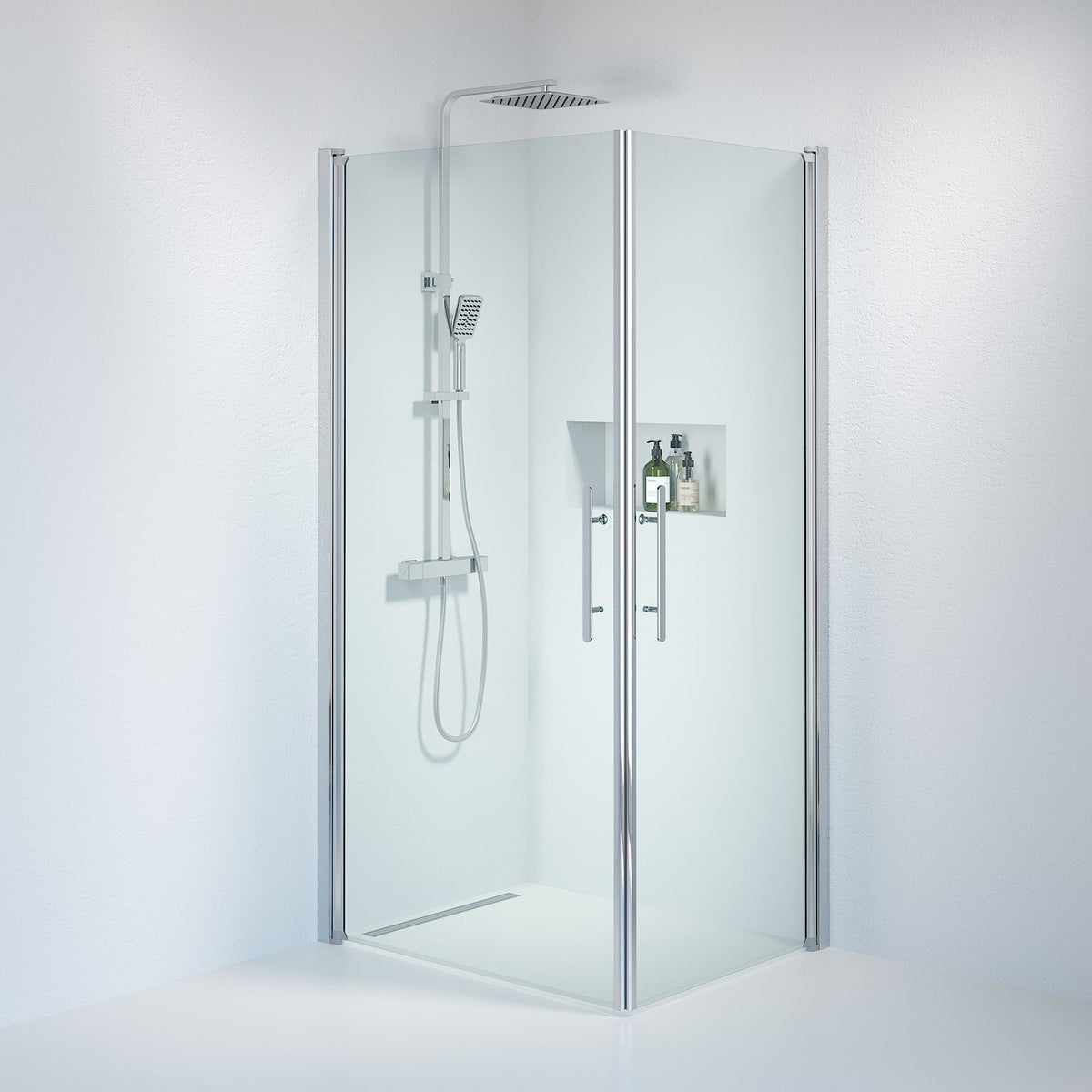 Square - Clear, Shower Enclosure Set - Code, Clear/Chrome - 70 cm - MASTERSTORE - 8595677120363 - Shower Enclosure Set - Code - 36 - 708 - 60 - 50 - 00 - 8595677120363