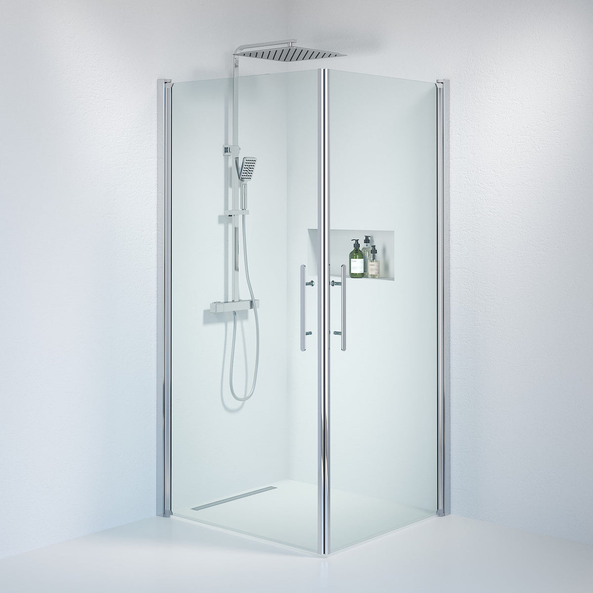 Square - Clear, Shower Enclosure Set - Code, Clear/Chrome - 70 cm - MASTERSTORE - 8595677120363 - Shower Enclosure Set - Code - 36 - 708 - 60 - 50 - 00 - 8595677120363