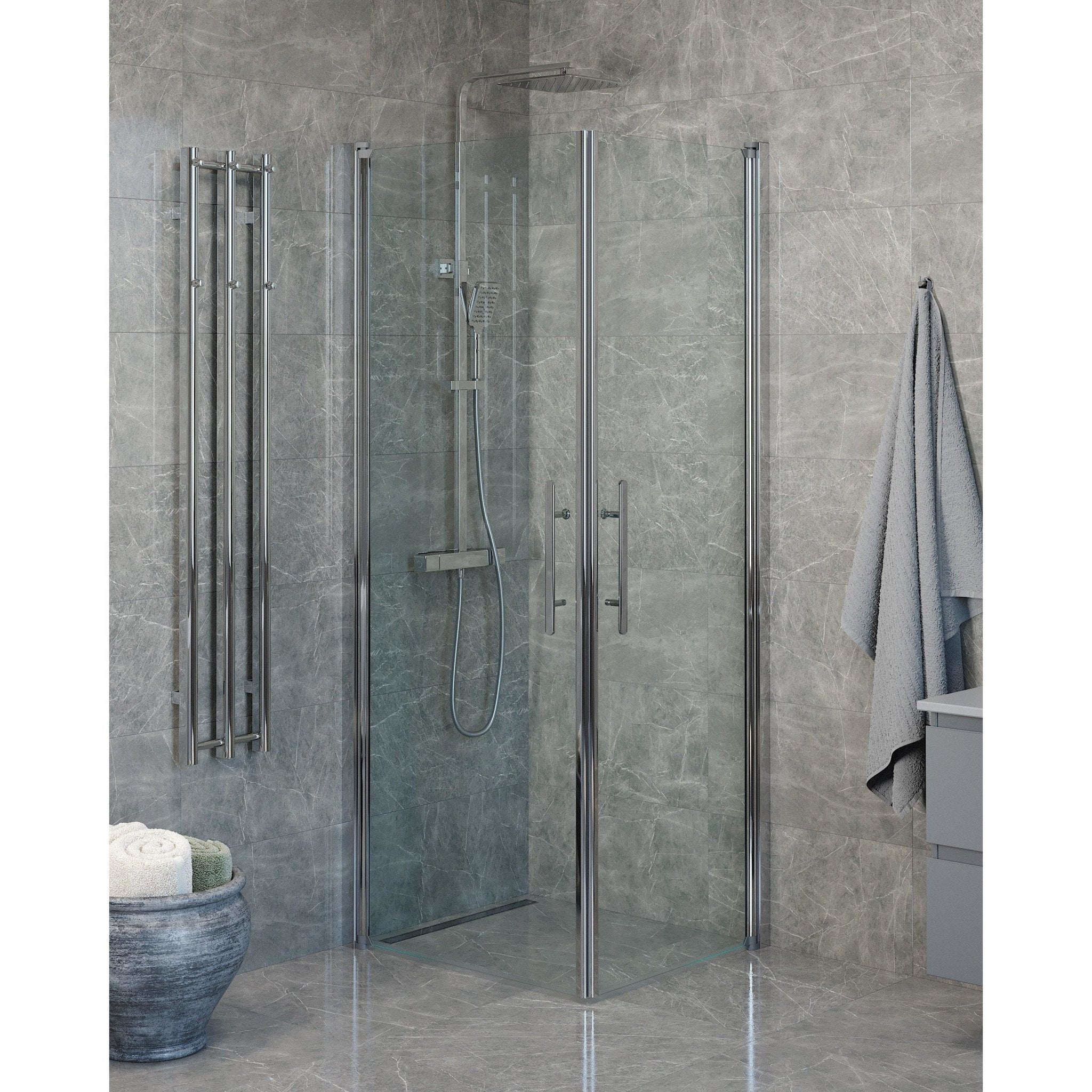 Square - Clear, Shower Enclosure Set - Code, Clear/Chrome - 70 cm - MASTERSTORE - 8595677120363 - Shower Enclosure Set - Code - 36 - 708 - 60 - 50 - 00 - 8595677120363
