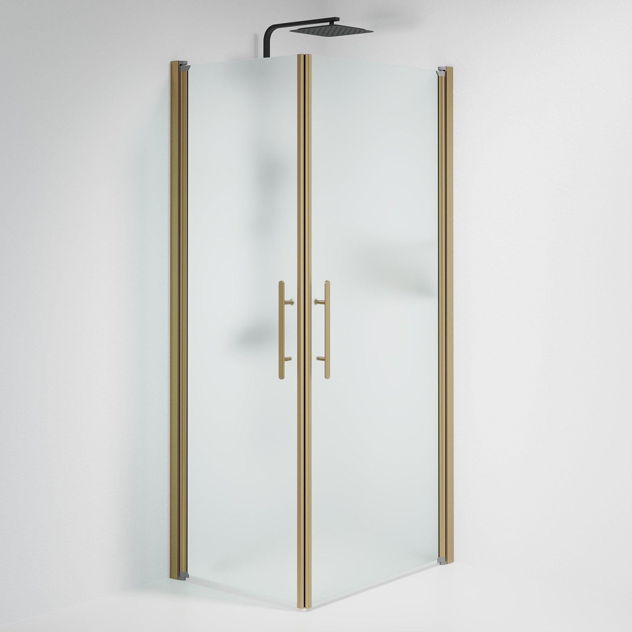 Kvadratisk - Frostad, Duschset - Kvadratisk, Matt/Brons - 70 cm - Duschkabinset - Kod - BATH DELUXE - PRESTIGE - 36-708-70-55-00 - BATHDELUXE SWEDEN