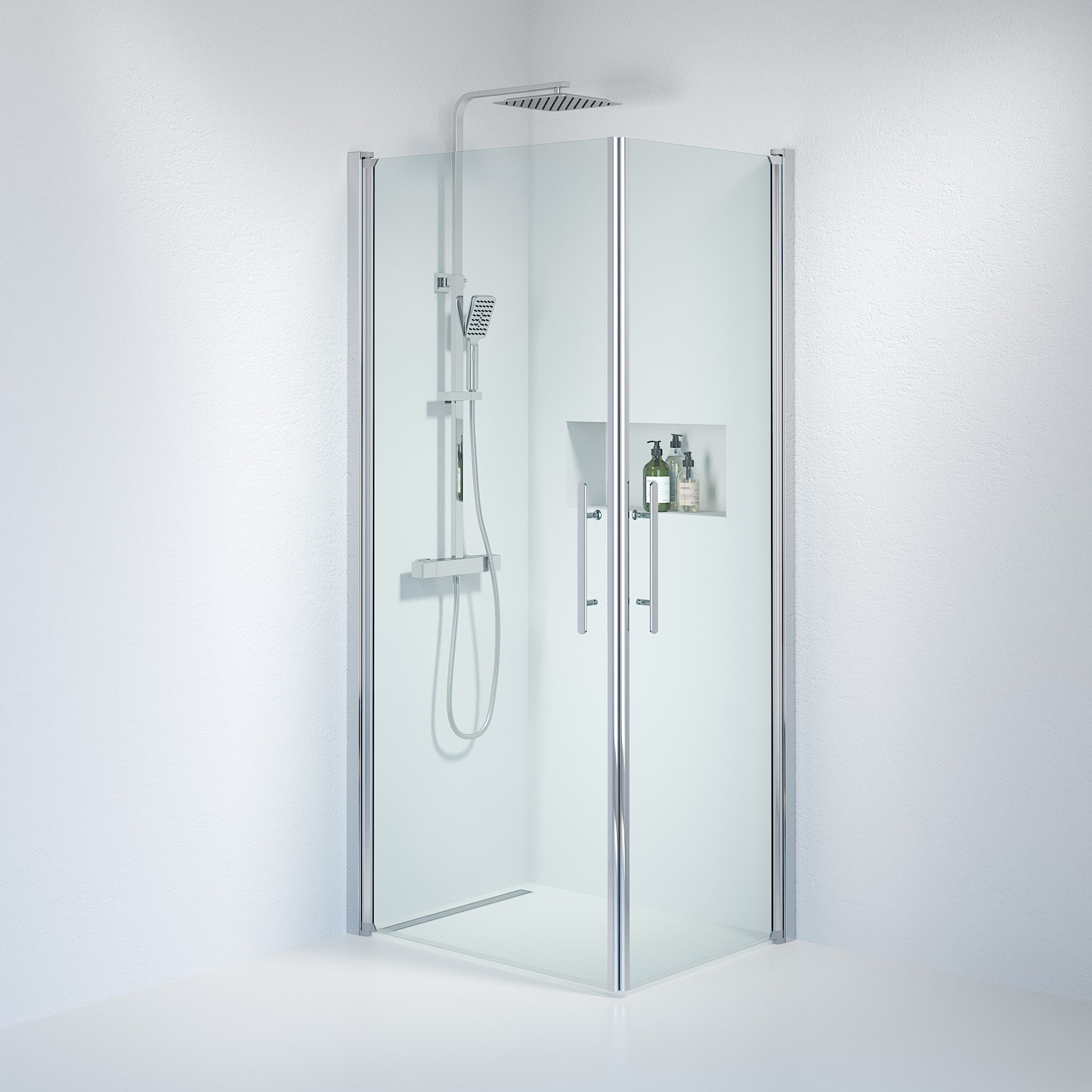 Square - Clear, Shower Enclosure Set - Code, Clear/Chrome - 70 cm - MASTERSTORE - 8595677120493 - Shower Enclosure Set - Code - 36 - 709 - 60 - 50 - 00 - 8595677120493