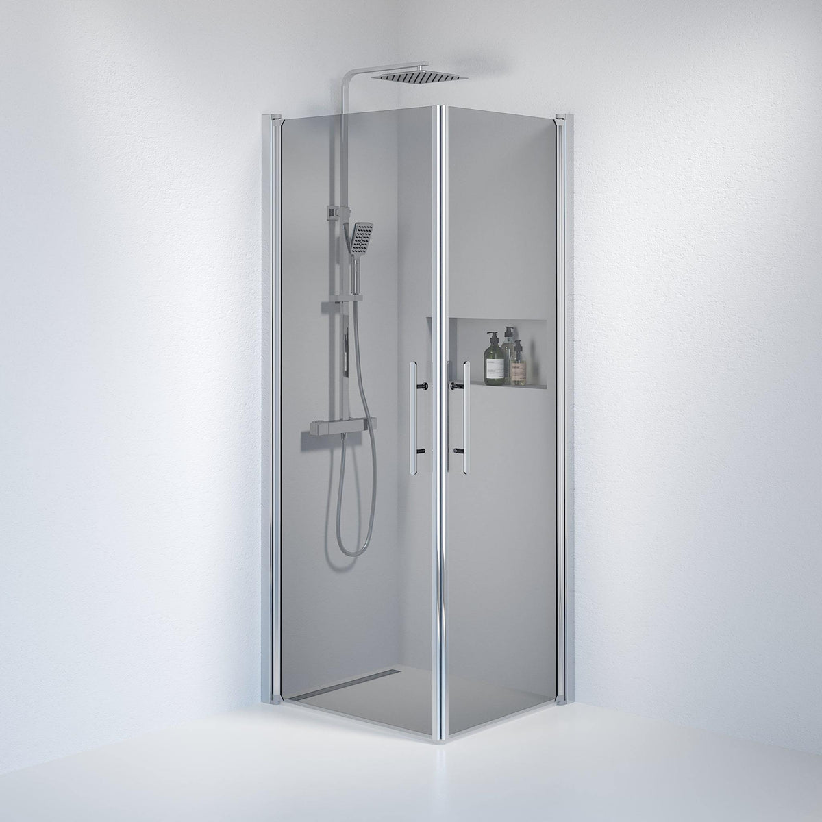 Square - Smoked, Shower Enclosure Set - Code, Smoked/Chrome - 70 cm - MASTERSTORE - 8595677120523 - Shower Enclosure Set - Code - 36 - 709 - 60 - 56 - 00 - 8595677120523
