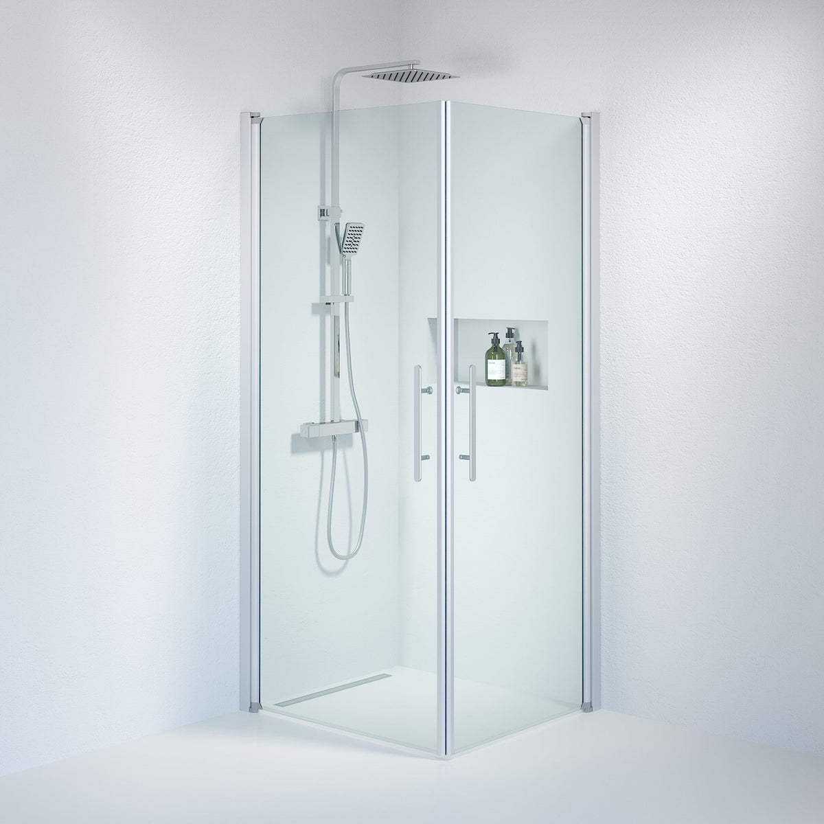 Square - Clear, Shower Enclosure Set - Code, Clear/Satin - 70 cm - MASTERSTORE - 8595677120530 - Shower Enclosure Set - Code - 36 - 709 - 67 - 50 - 00 - 8595677120530