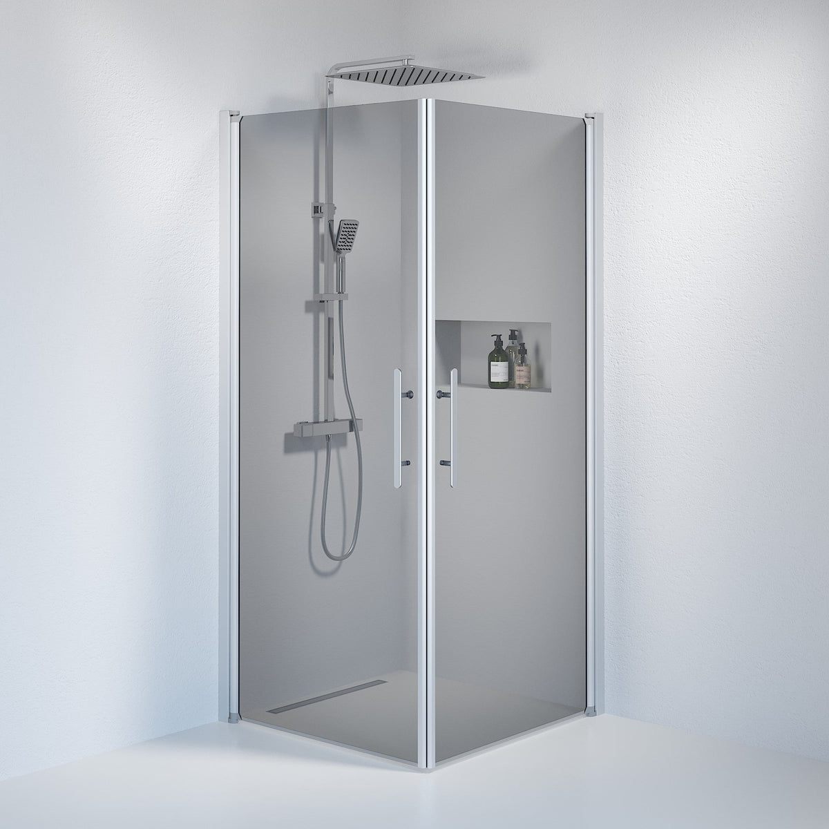 Square - Smoked, Shower Enclosure Set - Code, Smoked/Satin - 70 cm - MASTERSTORE - 8595677120561 - Shower Enclosure Set - Code - 36 - 709 - 67 - 56 - 00 - 8595677120561