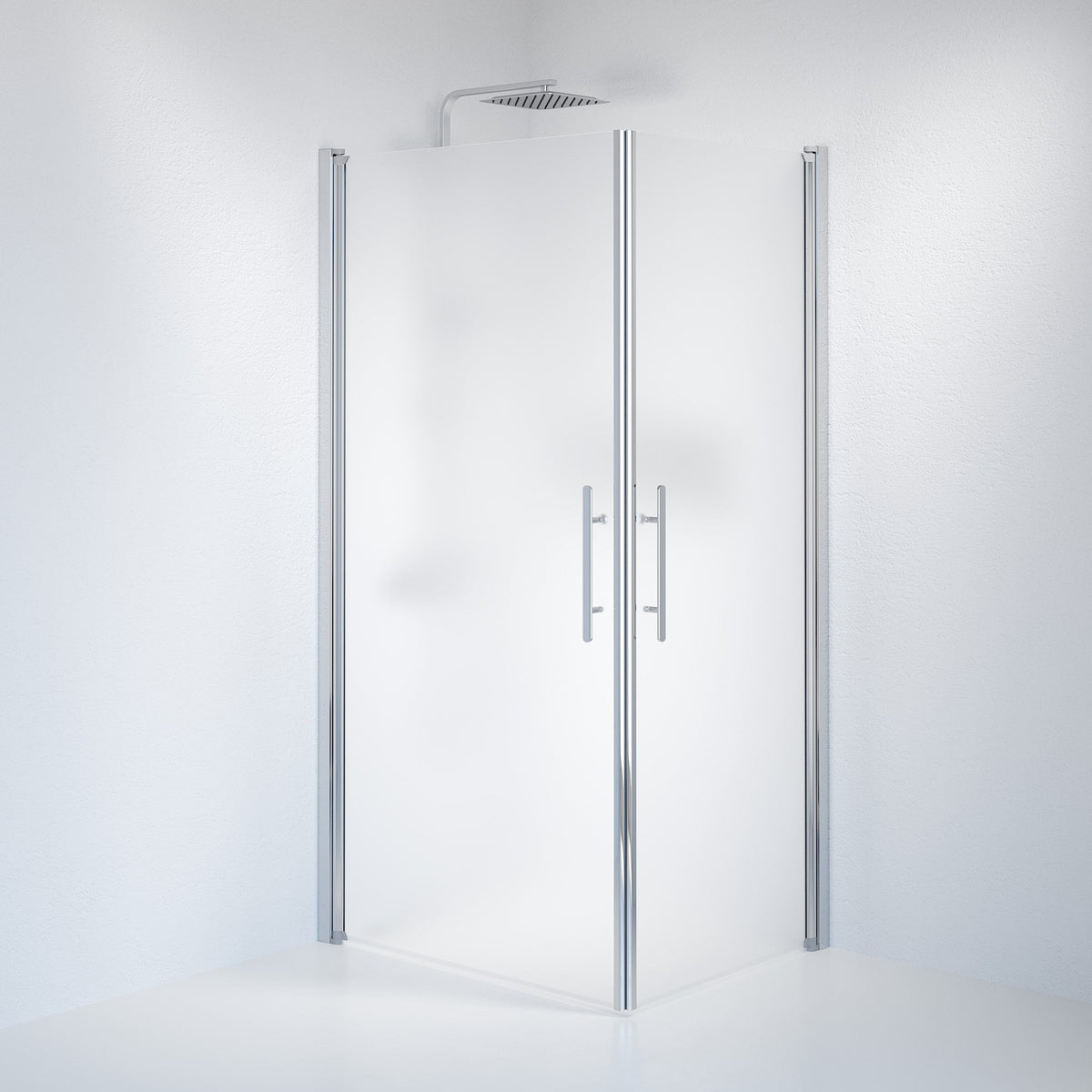 Square - Frosted, Shower Enclosure Set - Code, Matt/Chrome - 80 cm - MASTERSTORE - 8595677120646 - Shower Enclosure Set - Code - 36 - 801 - 60 - 55 - 00 - 8595677120646