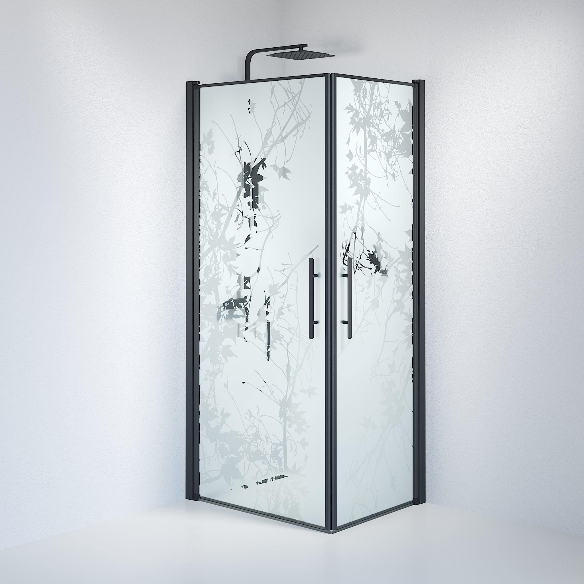 Kvadratisk - Dekoration, Duschset - Kvadratisk, Dekoration/Svart - 80 cm - Duschkabinset - Kod - BATH DELUXE - PRESTIGE - 36-808-02-54-00 - BATHDELUXE SWEDEN