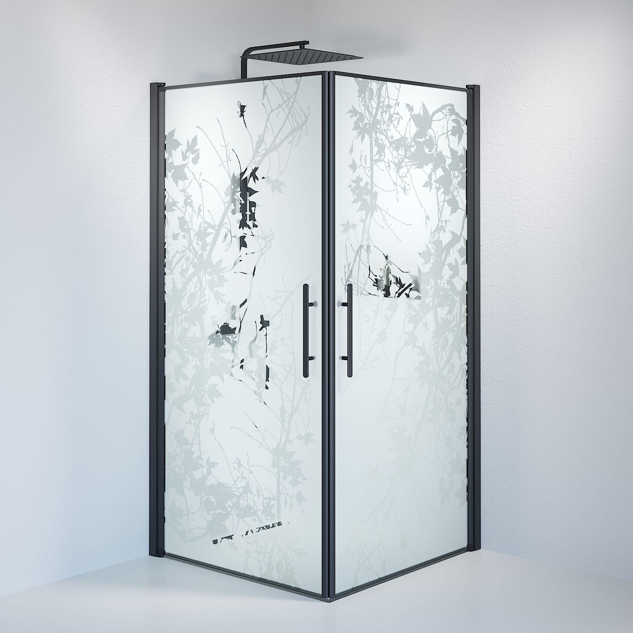 Kvadratisk - Dekoration, Duschset - Kvadratisk, Dekoration/Svart - 80 cm - Duschkabinset - Kod - BATH DELUXE - PRESTIGE - 36-808-02-54-00 - BATHDELUXE SWEDEN