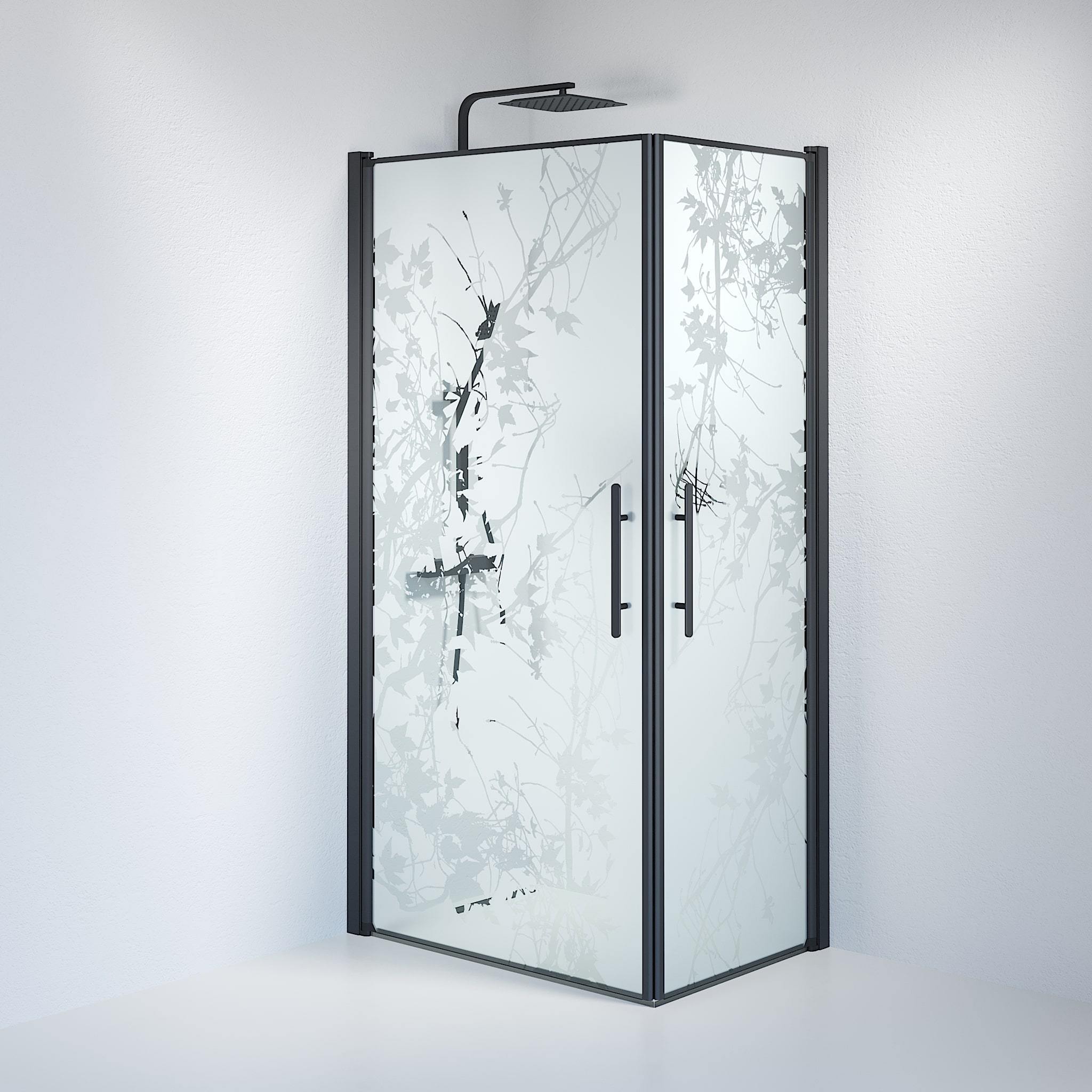 Kvadratisk - Dekoration, Duschset - Kvadratisk, Dekoration/Svart - 80 cm - Duschkabinset - Kod - BATH DELUXE - PRESTIGE - 36-808-02-54-00 - BATHDELUXE SWEDEN