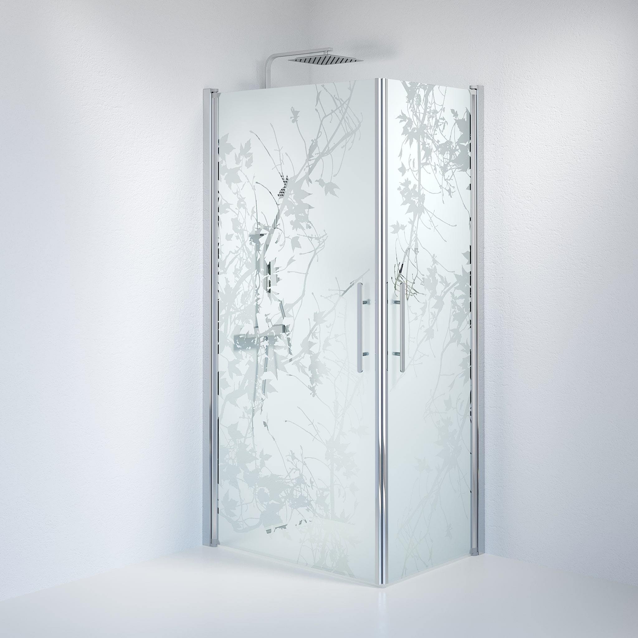 Kvadratisk - Dekor, Duschset - Kvadratisk, Dekor/Krom - 80 cm - Duschkabinset - Kod - BATH DELUXE - PRESTIGE - 36-808-60-54-00 - BATHDELUXE SWEDEN