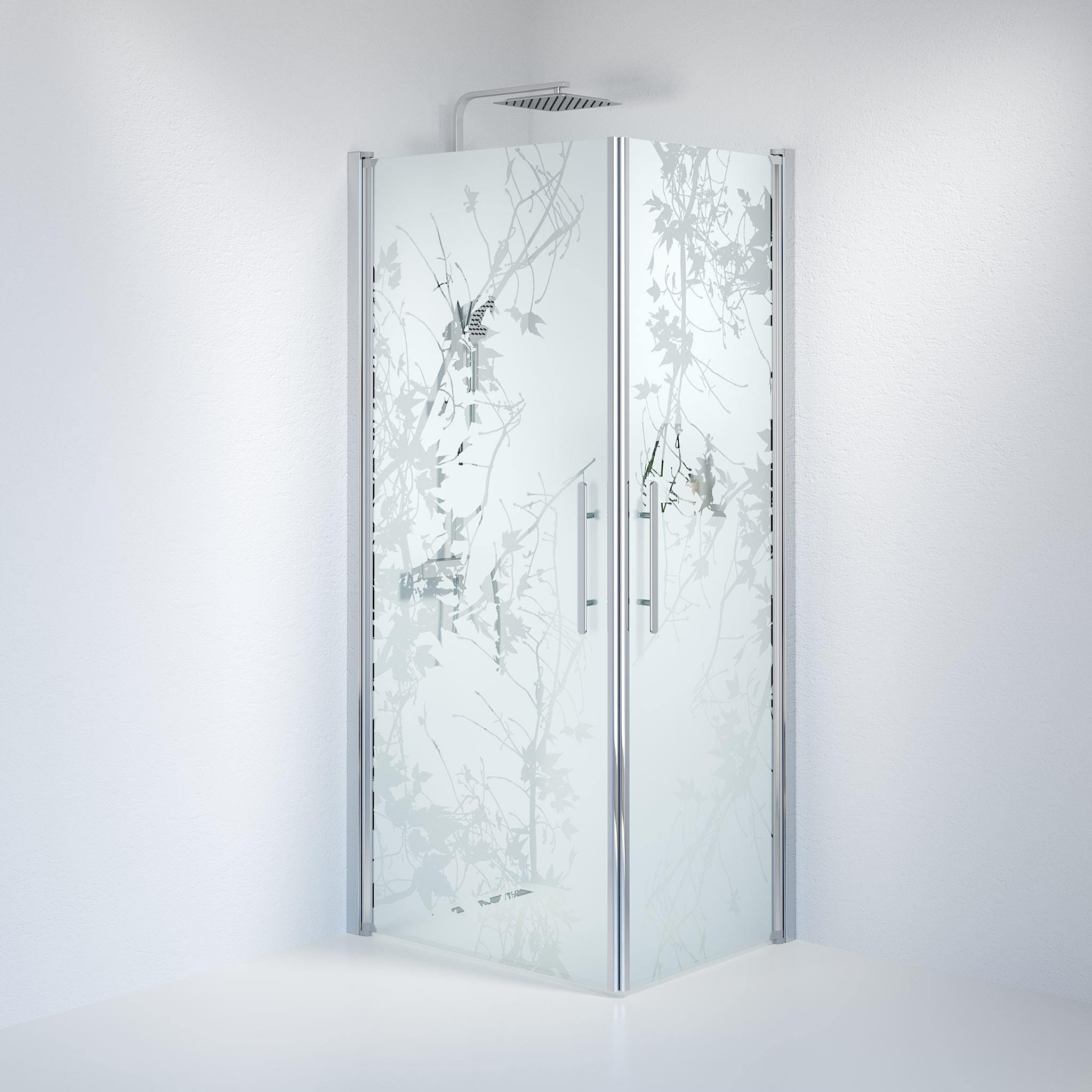 Kvadratisk - Dekor, Duschset - Kvadratisk, Dekor/Krom - 80 cm - Duschkabinset - Kod - BATH DELUXE - PRESTIGE - 36-808-60-54-00 - BATHDELUXE SWEDEN