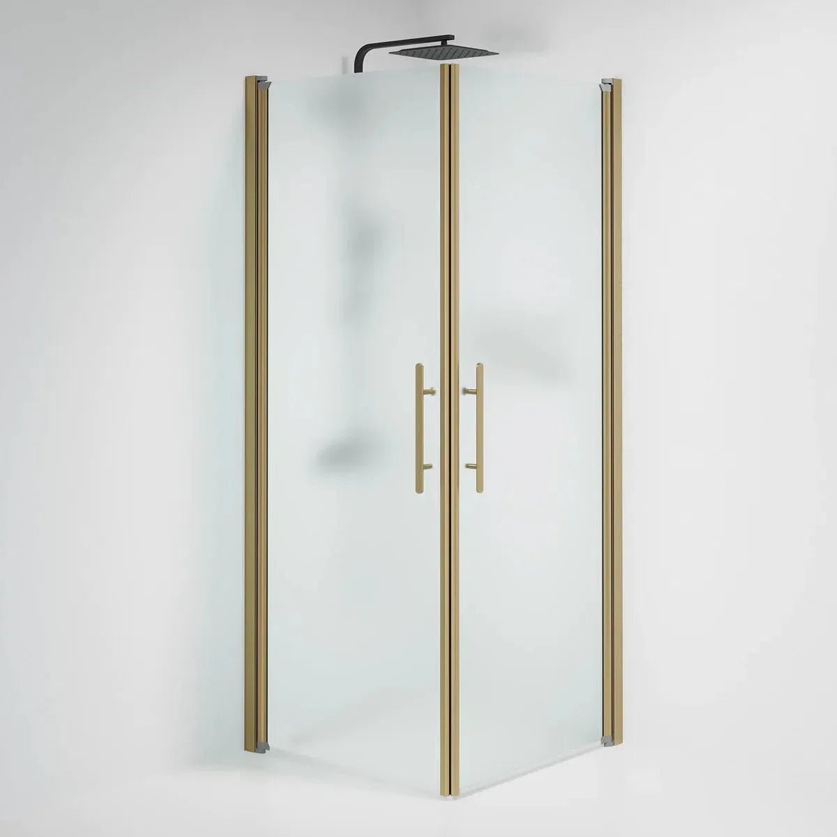 Vänern Duschhörn, Rak, Frostat Glas, Brons Profil - Duschhörna - BATH DELUXE - PRESTIGE - 36 - 808 - 70 - 55 - 00 - BATHDELUXE SWEDEN