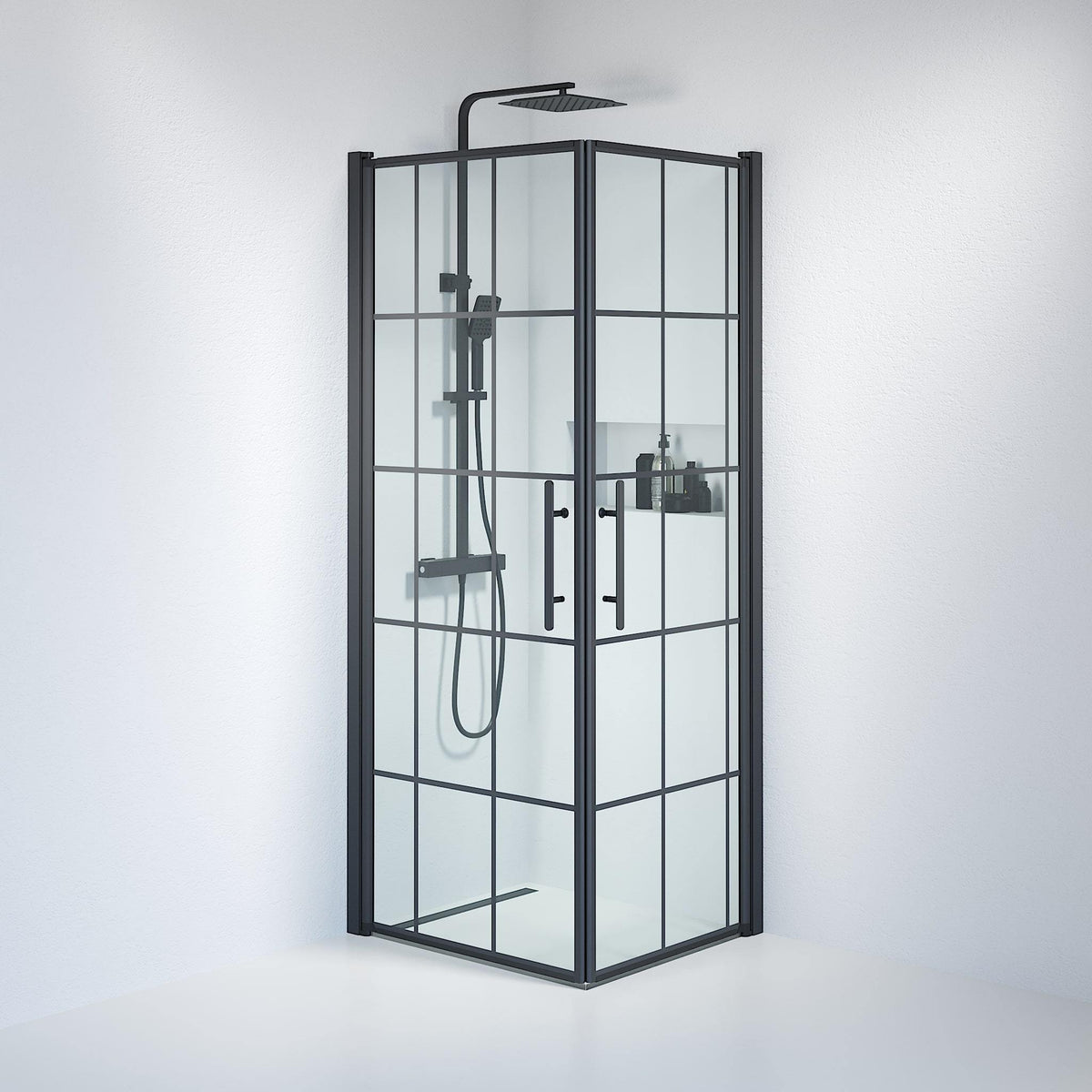 Square - Frames, Shower Enclosure Set - Code, Frame/Black - 80 cm - MASTERSTORE - 8595677120875 - Shower Enclosure Set - Code - 36 - 809 - 02 - 49 - 01 - 8595677120875