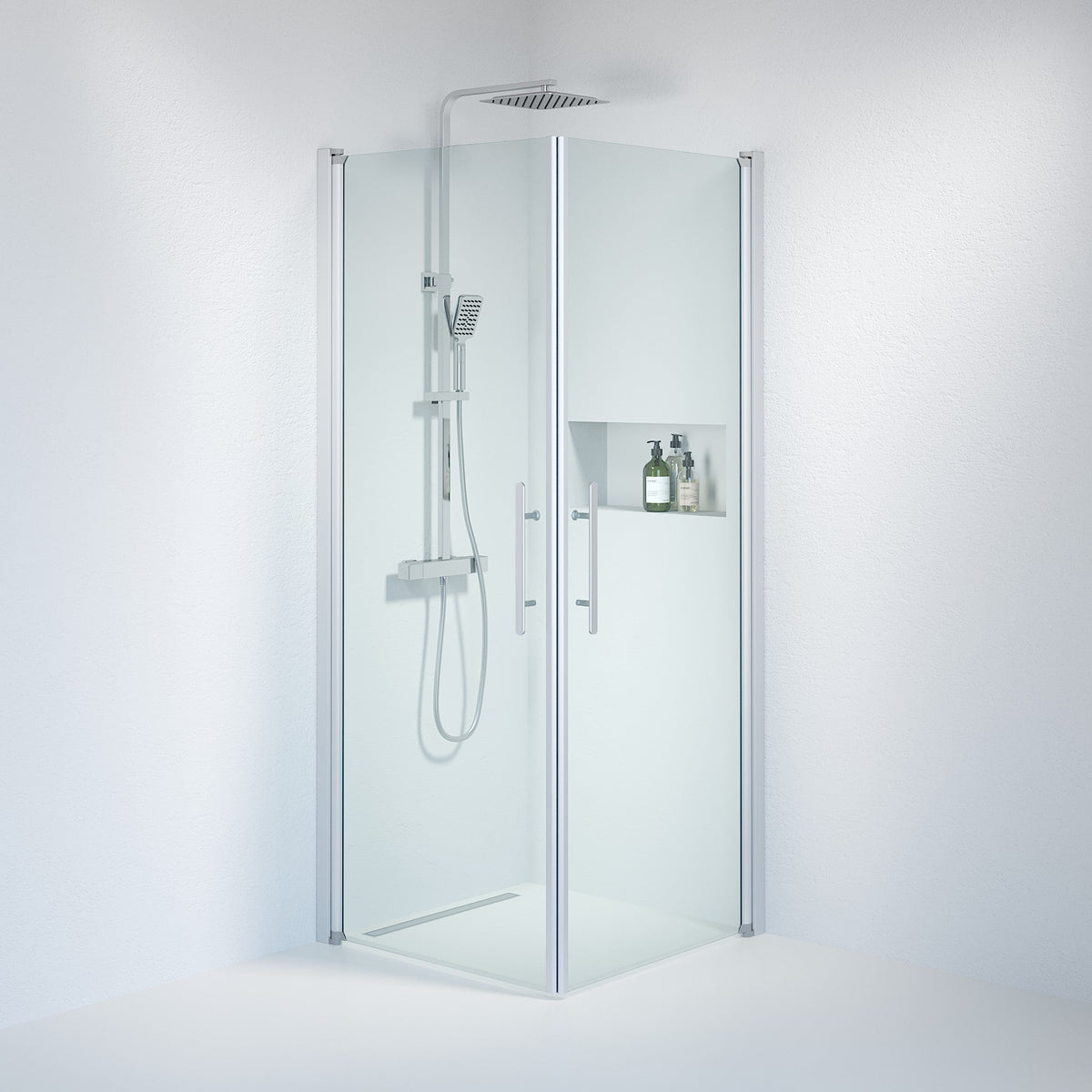 Square - Clear, Shower Enclosure Set - Code, Clear/Satin - 80 cm - MASTERSTORE - 8595677120929 - Shower Enclosure Set - Code - 36 - 809 - 67 - 50 - 00 - 8595677120929