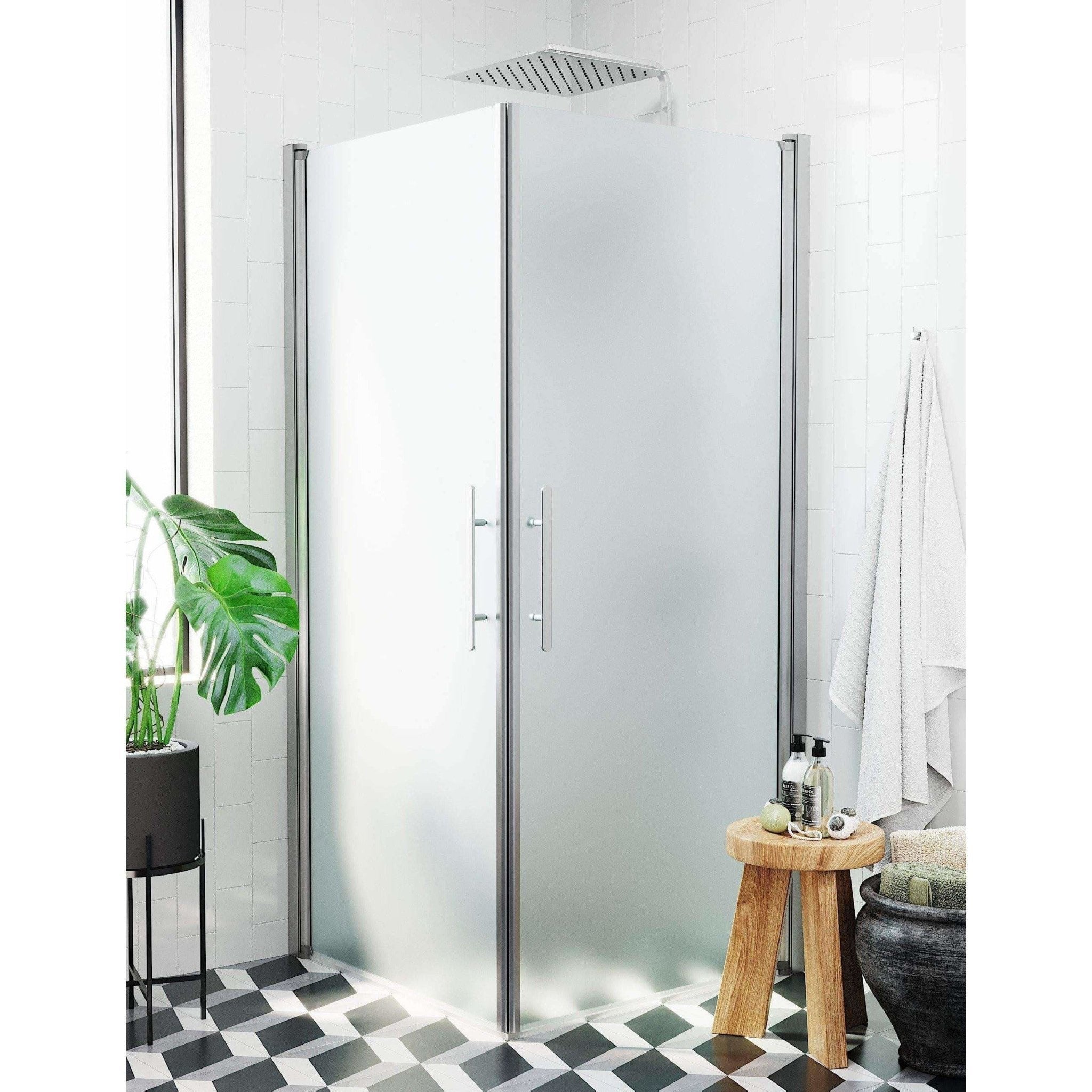 Kvadratisk - Frostad, Duschset - Kvadratisk, Matt/Satin - 80 cm - Duschkabinset - Kod - BATH DELUXE - PRESTIGE - 36-809-67-55-00 - BATHDELUXE SWEDEN