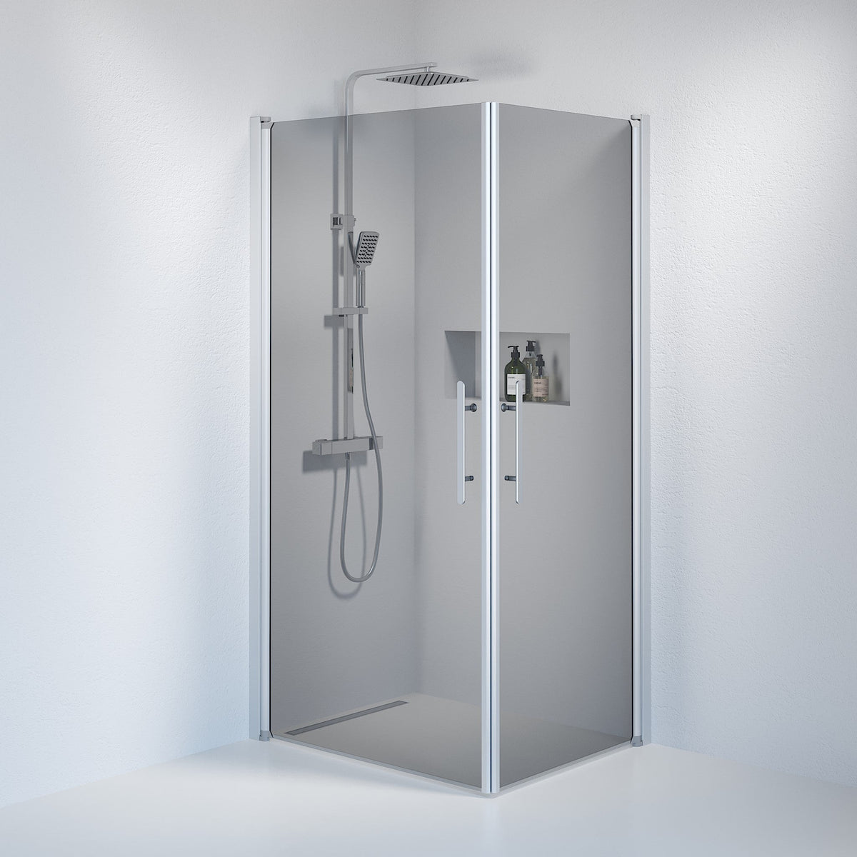 Square - Smoked, Shower Enclosure Set - Code, Smoked/Satin - 80 cm - MASTERSTORE - 8595677120950 - Shower Enclosure Set - Code - 36 - 809 - 67 - 56 - 00 - 8595677120950