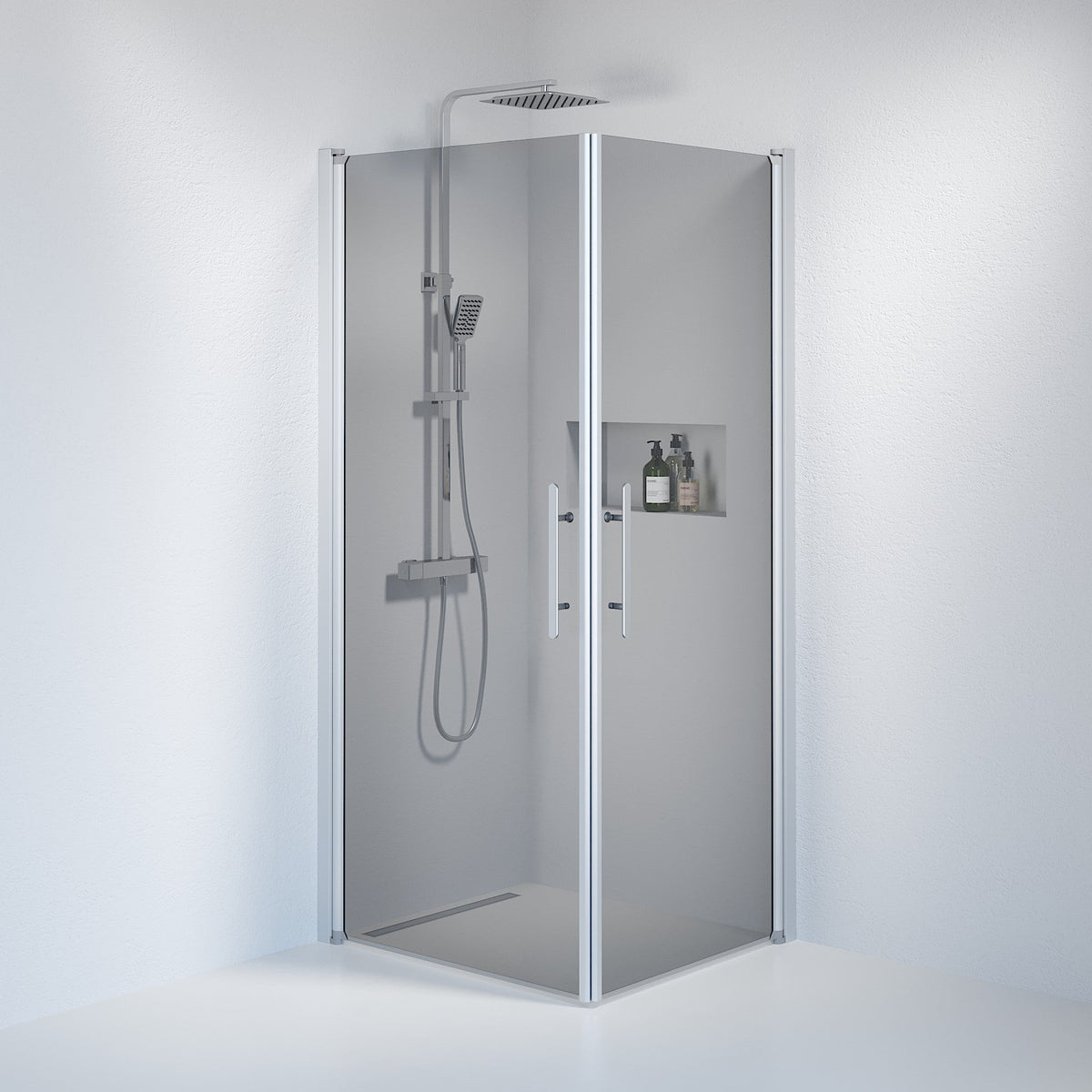 Square - Smoked, Shower Enclosure Set - Code, Smoked/Satin - 80 cm - MASTERSTORE - 8595677120950 - Shower Enclosure Set - Code - 36 - 809 - 67 - 56 - 00 - 8595677120950