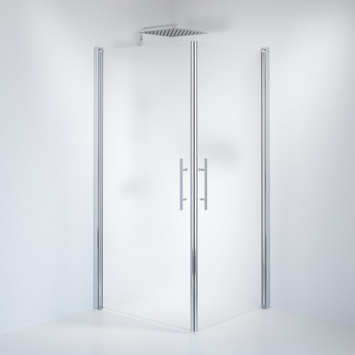 Square - Frosted, Shower Enclosure Set - Code, Matt/Chrome - 90 cm - MASTERSTORE - 8595677121162 - Shower Enclosure Set - Code - 36 - 901 - 60 - 55 - 00 - 8595677121162