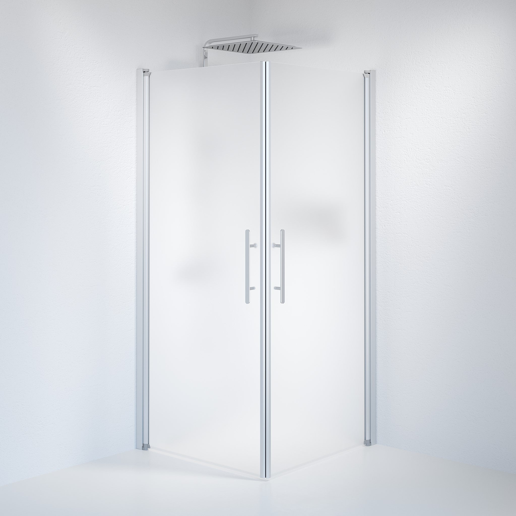 Kvadratisk - Frostad, Duschset - Kvadratisk, Matt/Satin - 90 cm - Duschkabinset - Kod - BATH DELUXE - PRESTIGE - 36-901-67-55-00 - BATHDELUXE SWEDEN