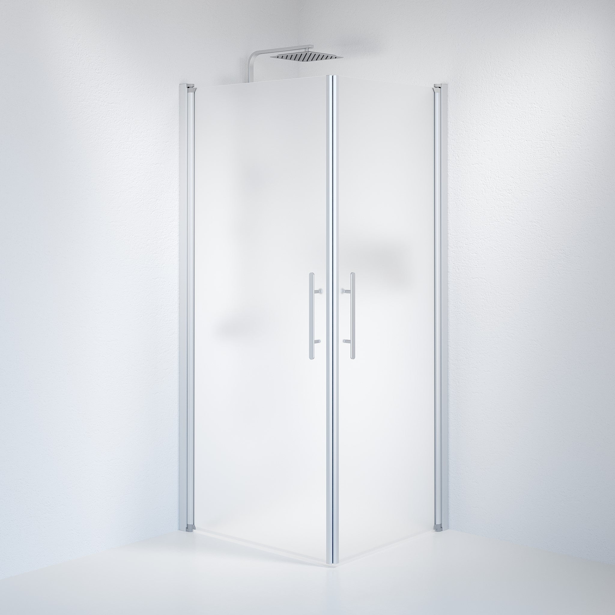 Kvadratisk - Frostad, Duschset - Kvadratisk, Matt/Satin - 90 cm - Duschkabinset - Kod - BATH DELUXE - PRESTIGE - 36-901-67-55-00 - BATHDELUXE SWEDEN