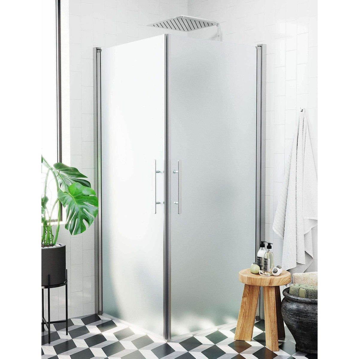 Square - Frosted, Shower Enclosure Set - Code, Matt/Satin - 90 cm - MASTERSTORE - 8595677121209 - Shower Enclosure Set - Code - 36 - 901 - 67 - 55 - 00 - 8595677121209
