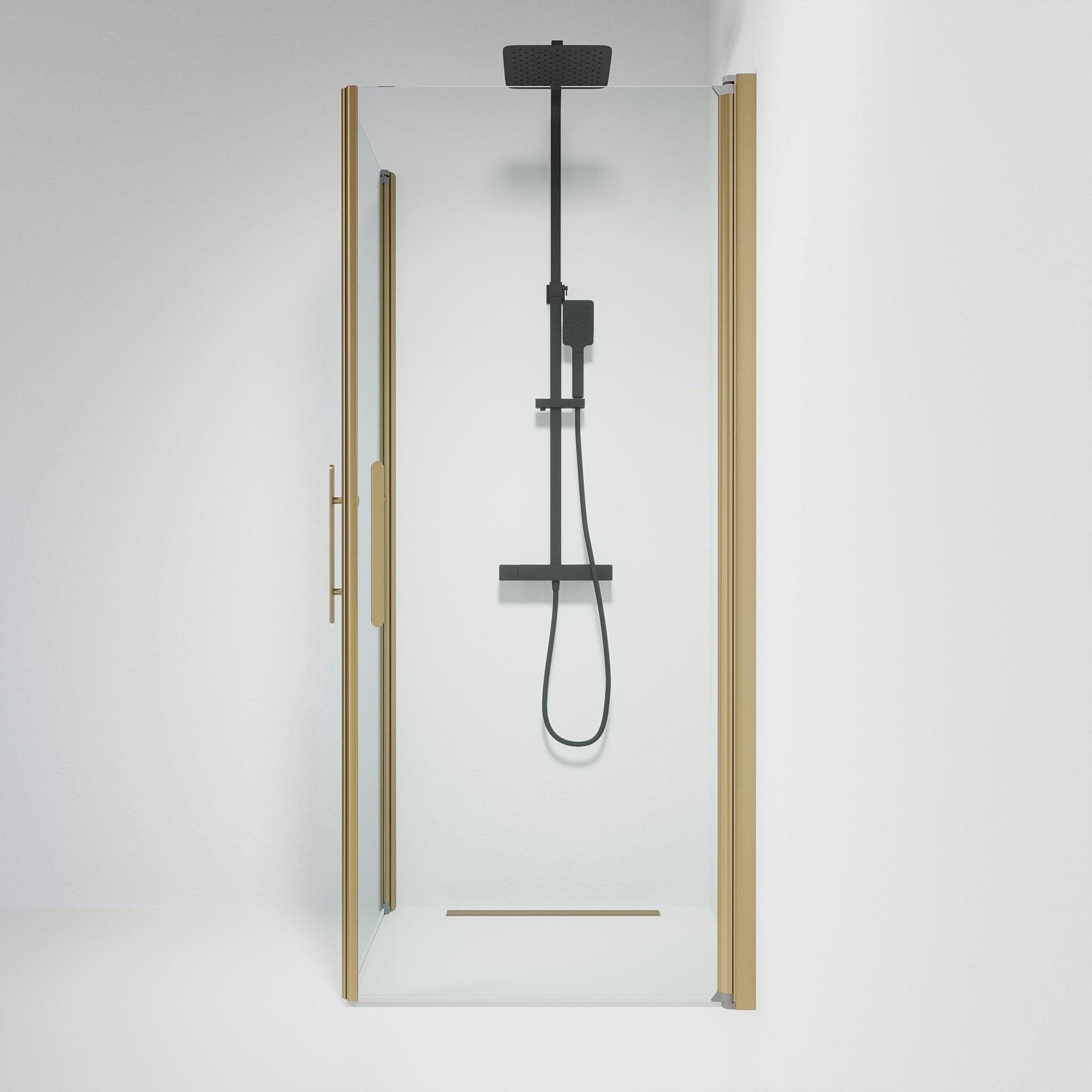 Kvadratisk - Klar, Duschset - Kvadratisk, Klar/Brons - 90 cm - Duschkabinset - Kod - BATH DELUXE - PRESTIGE - 36-901-70-50-00 - BATHDELUXE SWEDEN